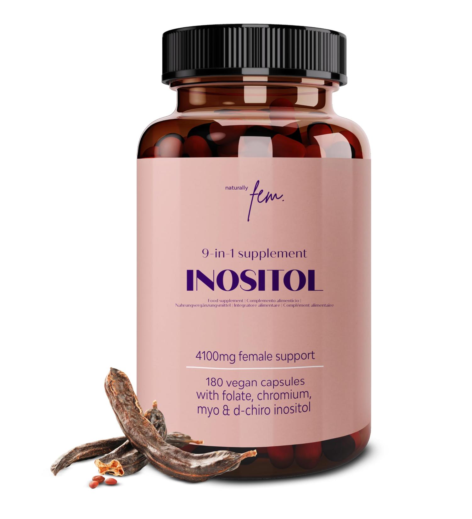 QSTA Labs Inositol Myo PCOS 4100MG Vegan capsules hormonal balance fertility supplement preconception pregnancy and ovarian support 9in1 inositol folic acid 5MTHF chromium 180 pieces pack of 1 - Buy Online on GoSupps.com