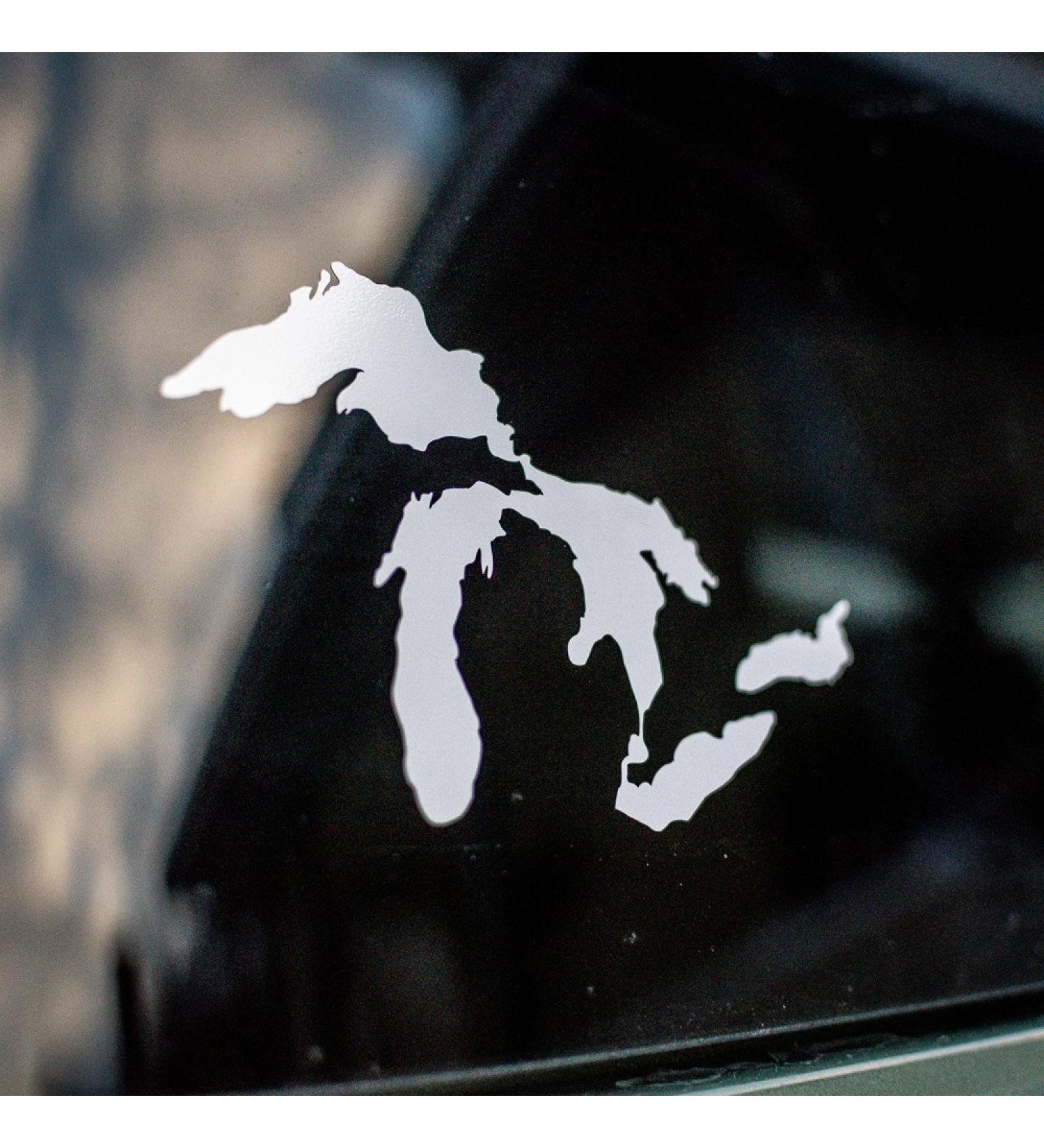 Great Lakes Michigan Car Decal - Premium Heavy-Duty Weatherproof Vinyl Sticker for Bumpers, Windows, Laptops, and More (White Standard) - Buy Online on GoSupps.com