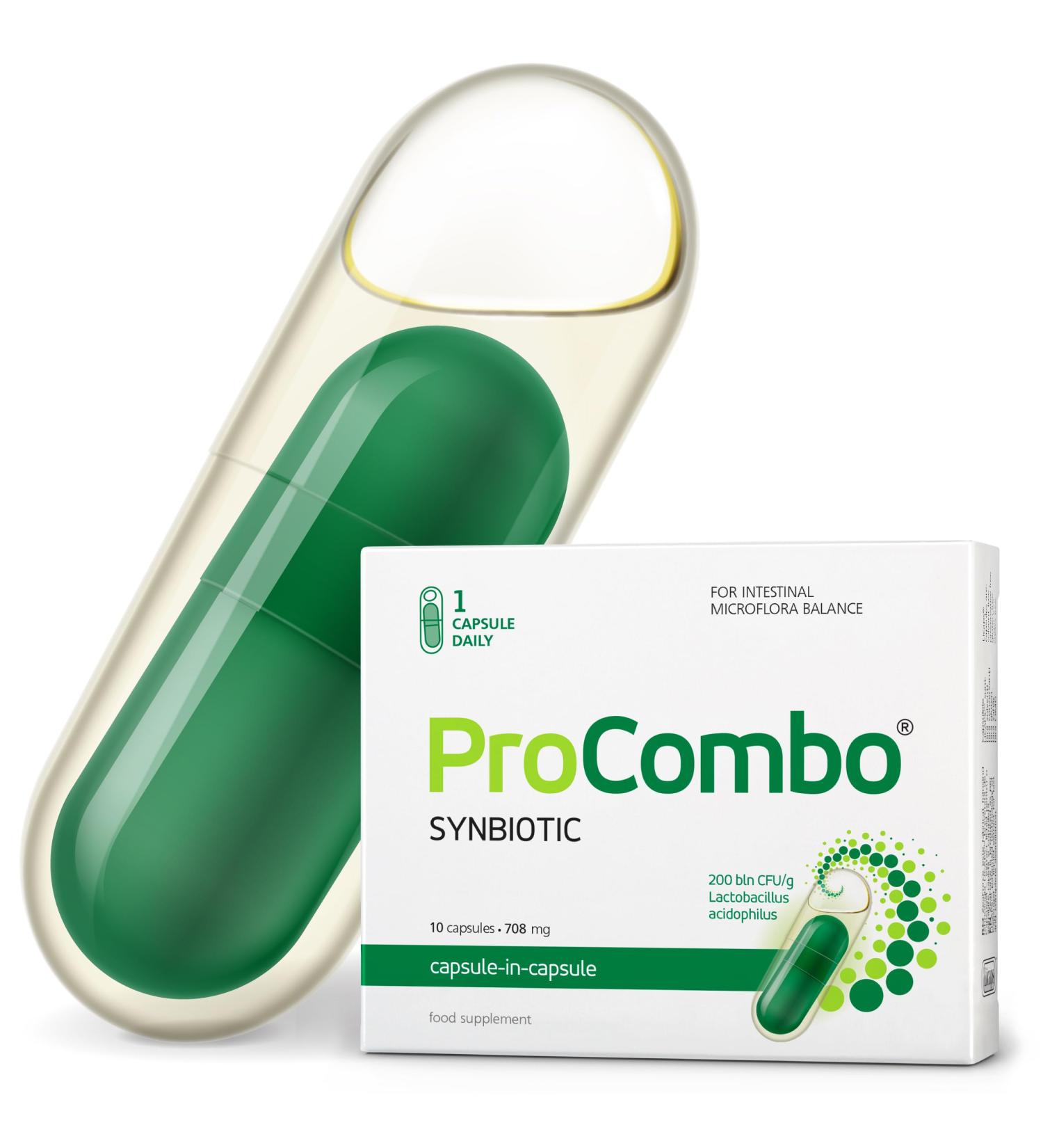 ProCombo Pr biotic & Pr biotic for Gut Health 200 Billion CFU 10 Capsules Pack of 1 - Buy Online on GoSupps.com