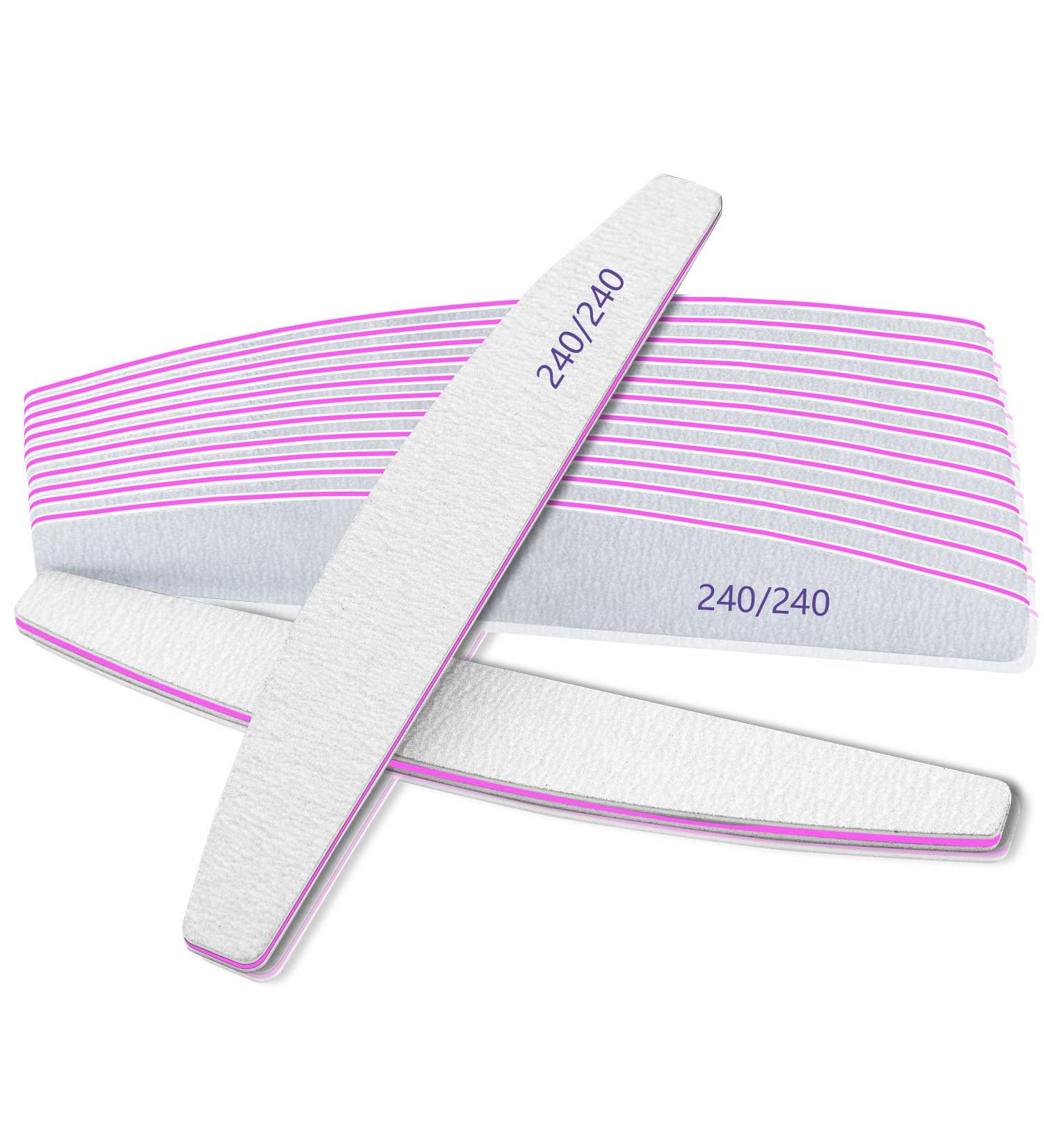 240/240 Grit Nail Files - 12PC Professional Double-Sided Grinding Boards for Natural Nails - Ideal for Nail Studios - Buy Online on GoSupps.com