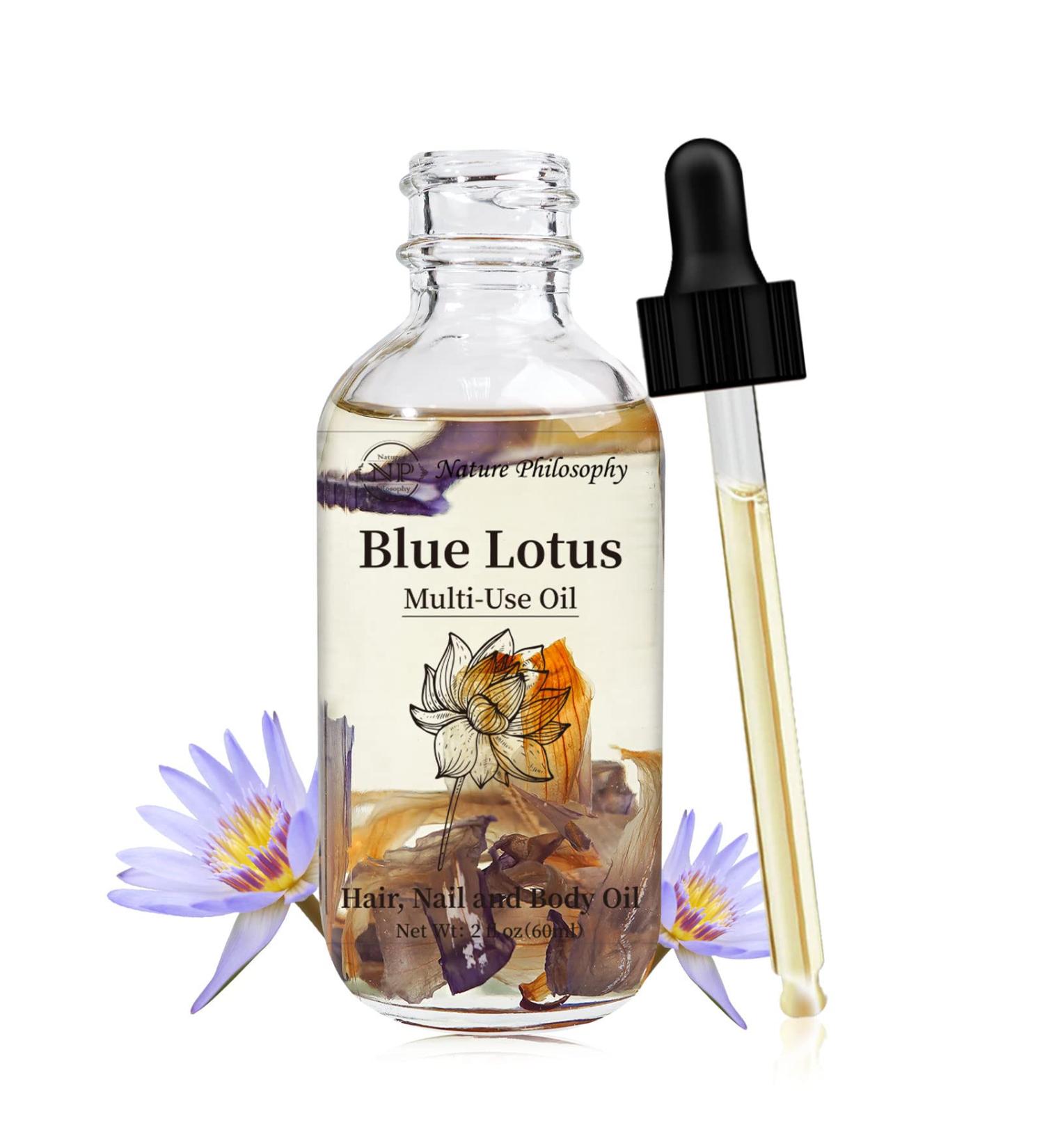 NP Blue Lotus Multi-Use Oil - Organic Essential Oil for Face, Body, and Hair - 2 Fl Oz - Buy Online on GoSupps.com