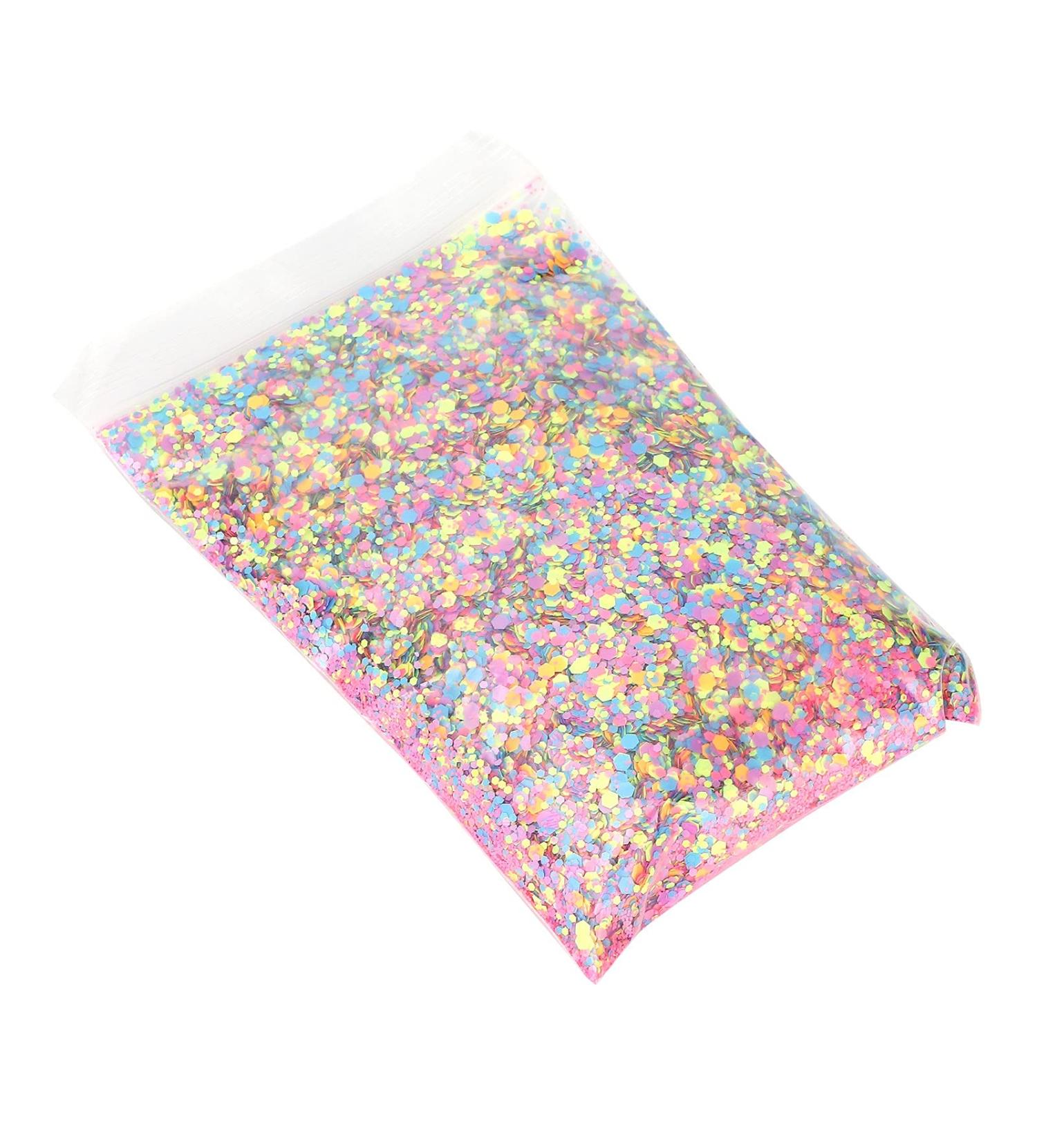 Face glitter iridescent glitter 50g mixed colors glitter hexagonal shape glitter nail glitter powder cosmetic makeup glitter for - Buy Online on GoSupps.com