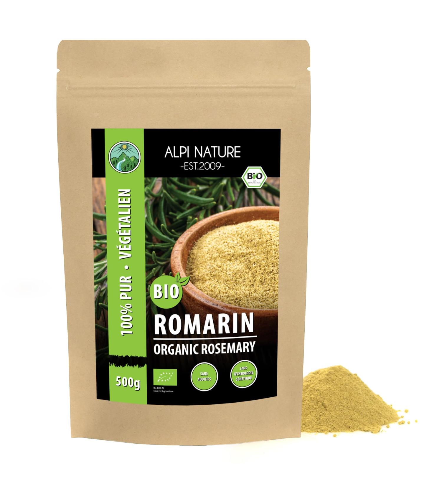 Organic ground rosemary (500g) organic rosemary powder rosemary from controlled organic farming rosemary 100% pure and nat - Buy Online on GoSupps.com