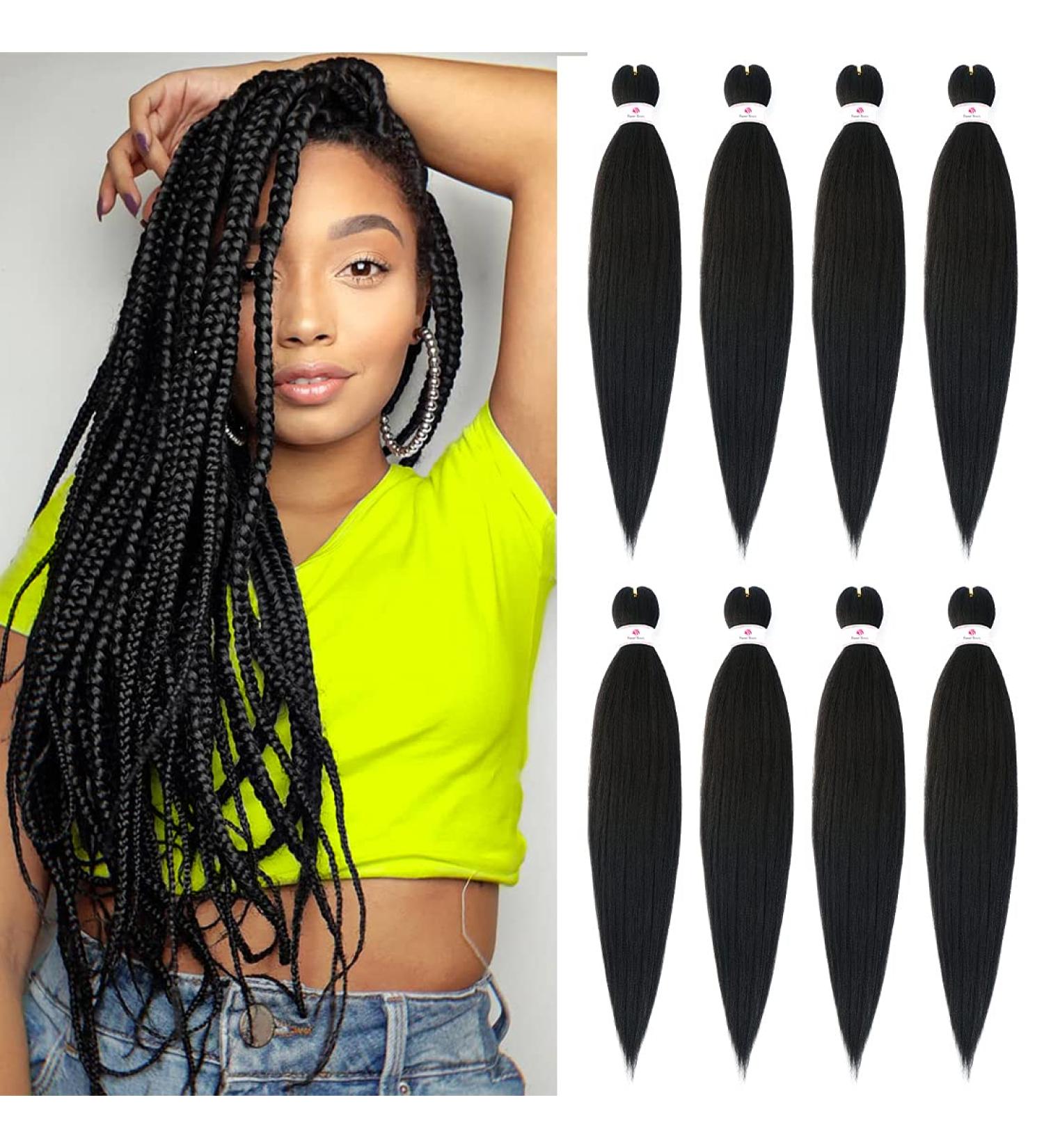 Beyond Beauty EZ Braid Pre Stretched Braiding Hair 8Packs-26inch Professional Yaki Texture Synthetic Hair(#1B) 8Packs-26Inch #1B - Buy Online on GoSupps.com