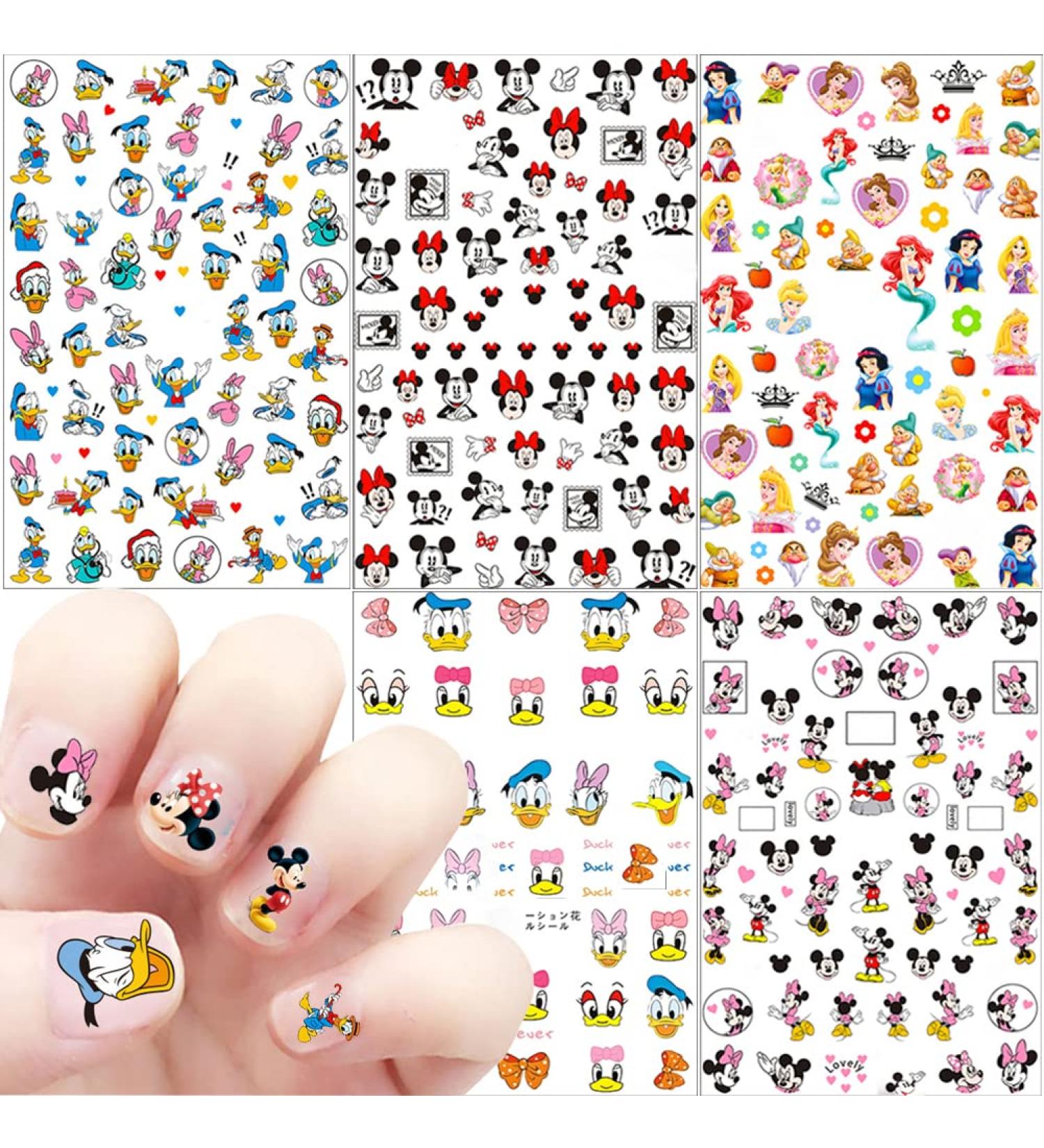Cute Cartoon 3D Nail Art Stickers - Self Adhesive Design Decals for Women, Kids & Girls - 5 Sheets - Buy Online on GoSupps.com