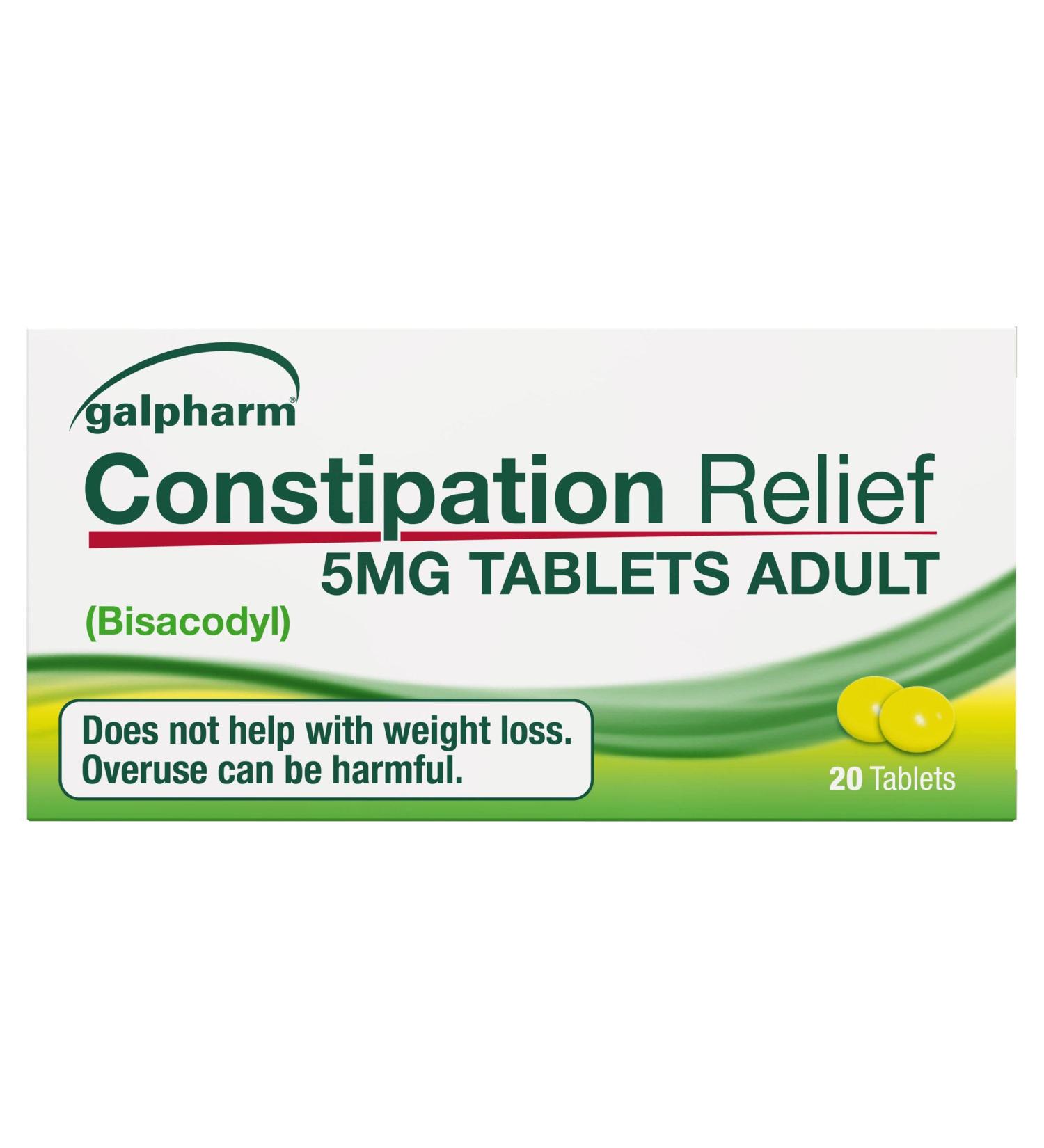 GALPHARM Entrolax (Bisacodyl 5mg) Effective overnight relief of constipation - 100 tablets (5x20)