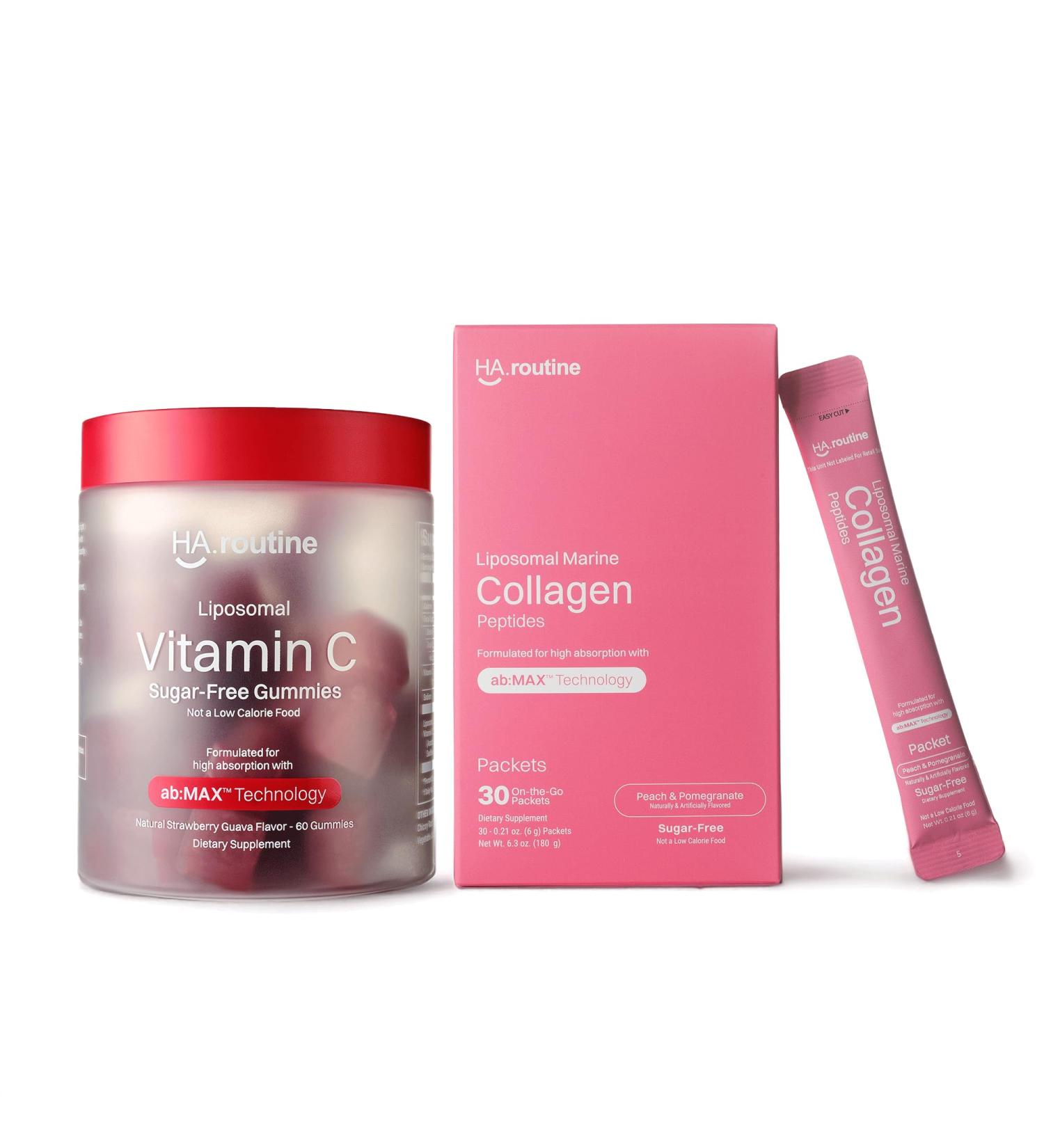 Haroutine Liposomal Vitamin C Gummies and Liposomal Marine Collagen - Buy Online on GoSupps.com