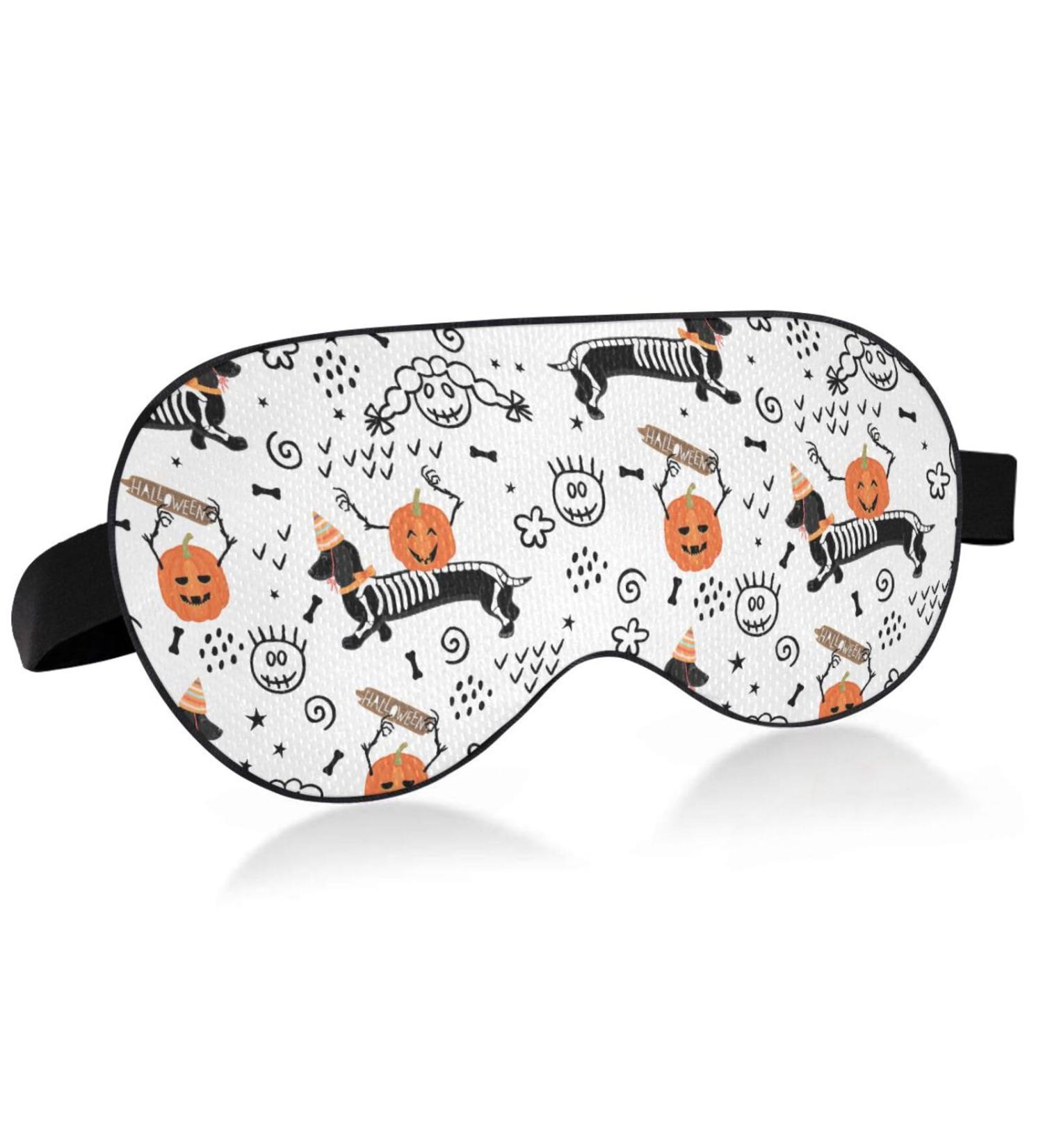 Buy Light Blocking Dachshund Sleep Mask - Skeleton Design with Adjustable Strap | Perfect for Travel Naps & Work - Lightweight Eye Covers for Men & Women - Buy Online on GoSupps.com