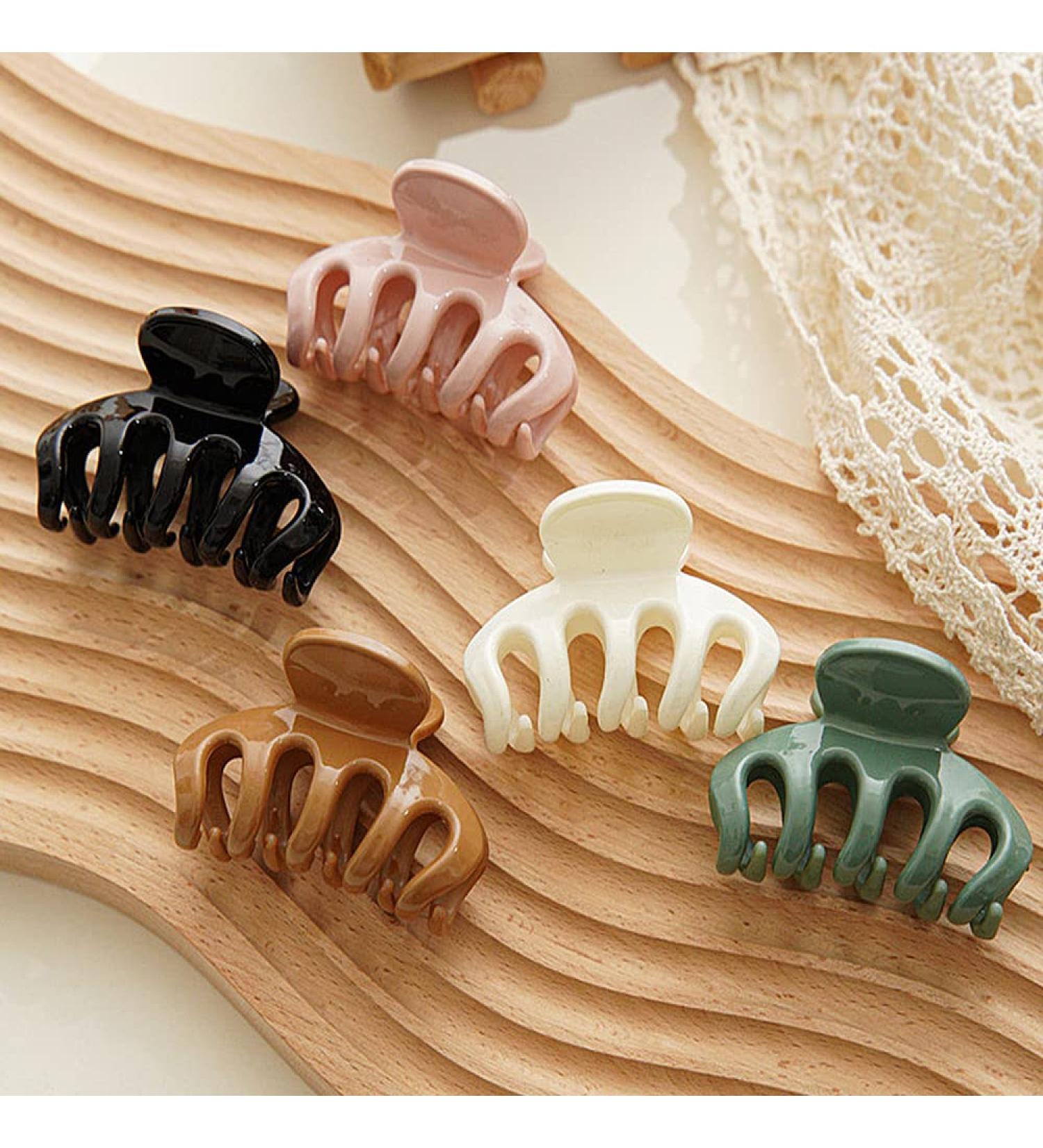 Ahoney 5 Pack Small Hair Claw Clips for Thin Hair - Colorful Acrylic Medium Claw Clips - Women's Banana Hair Accessories - Buy Online on GoSupps.com