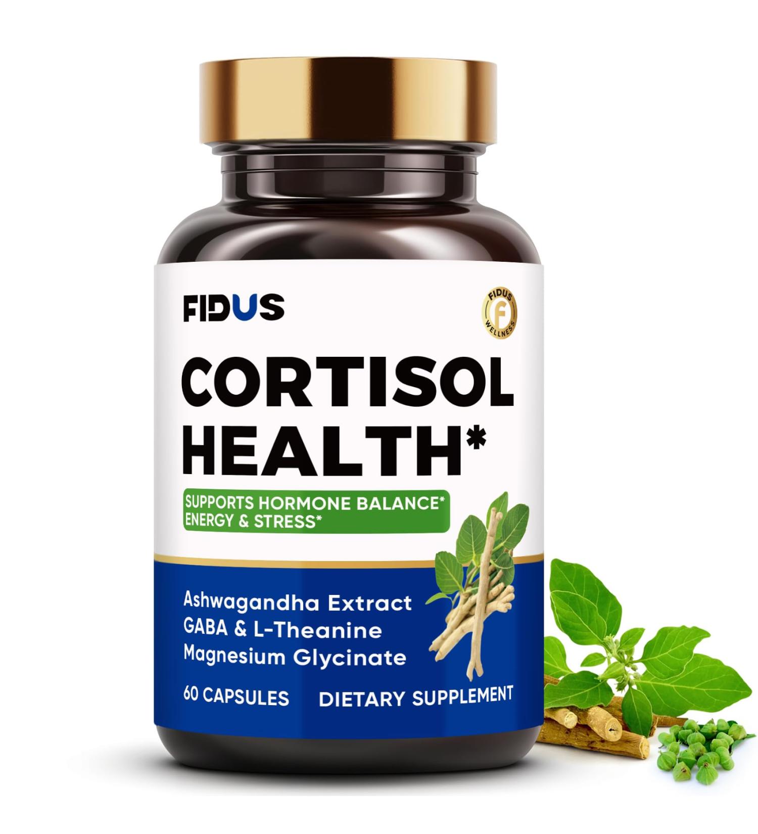 Fidus Premium Cortisol Support for Women Ashwagandha Rhodiola Holy Basil & L-Theanine for Focus Calm & Sleep Non-GMO Vegan 60 Capsules - Buy Online on GoSupps.com