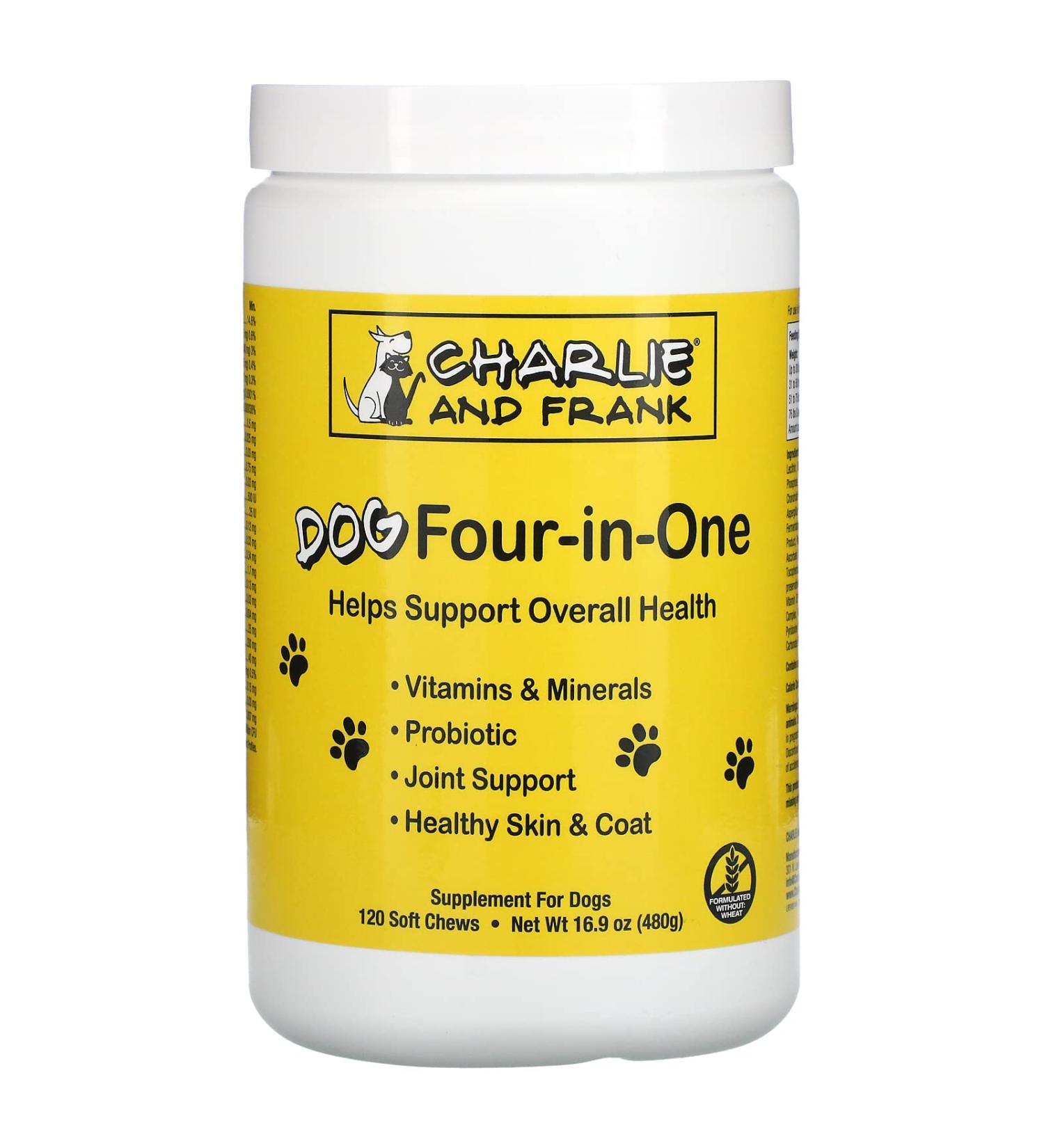 Charlie & Frank 120 Soft Chews - Four-in-One Dog Supplement for Optimal Health - Buy Online on GoSupps.com