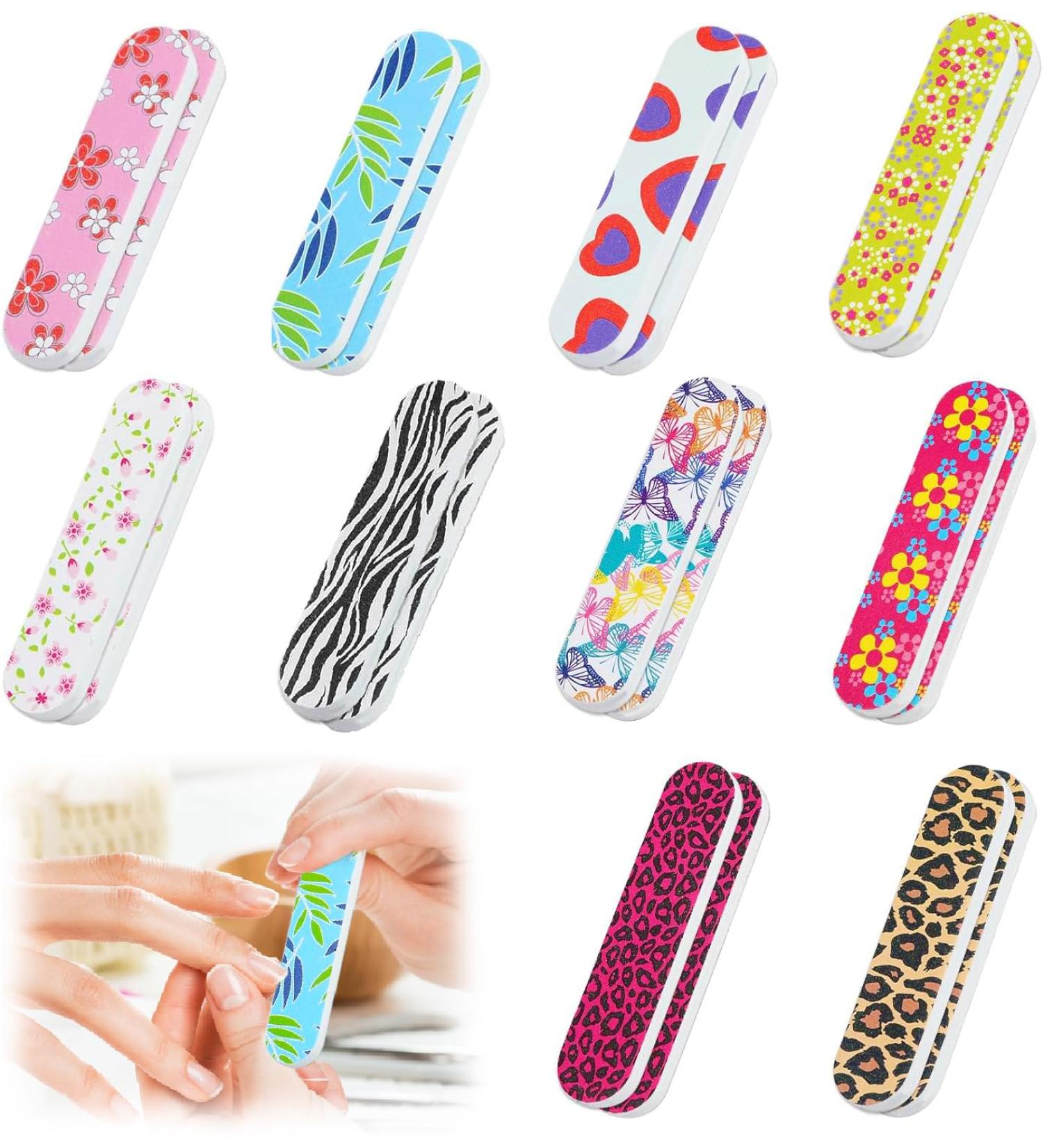 20PCS Professional Nail Files Double Sided Mini Emery Board 180/240 Grit Washable Nail Files Colorful Floral Fingernail Buffering Files Manicure Tools Nail Styling Tools Pet Grooming Tools - Buy Online on GoSupps.com