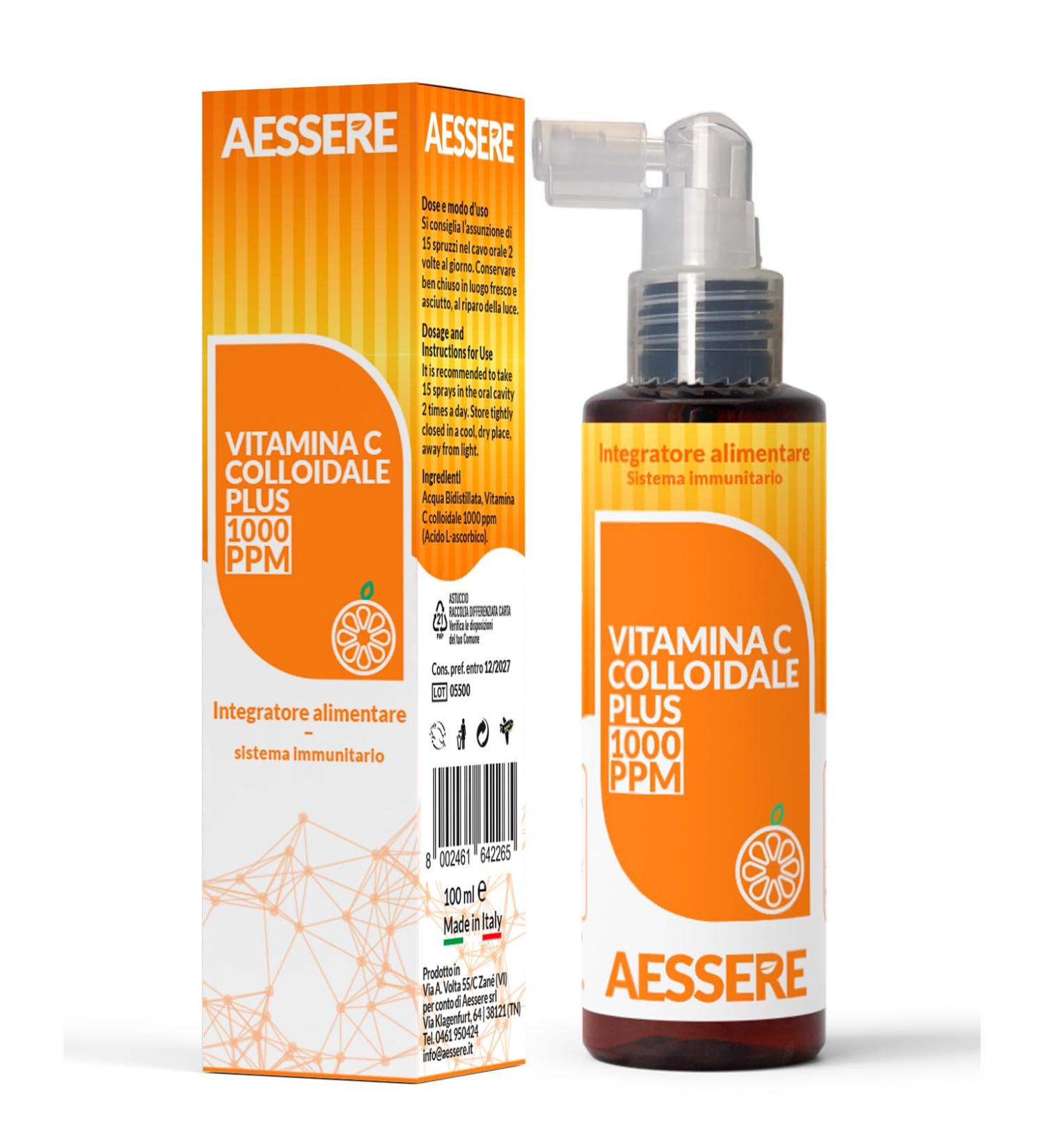 AESSERE COLLOIDAL VITAMIN C PLUS SPRAY 100 ml - Buy Online on GoSupps.com