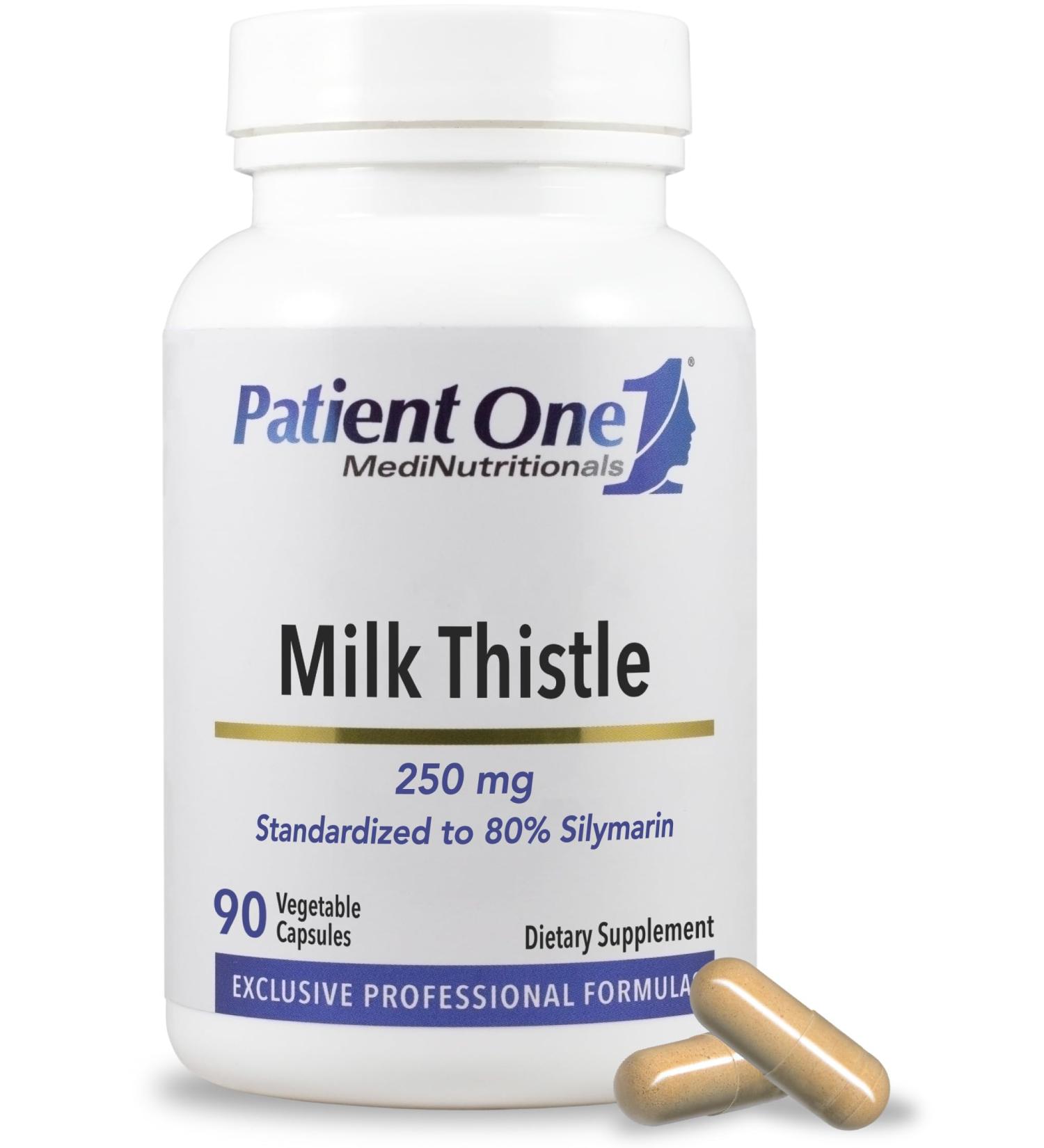 Patient One Milk Thistle Extract 250mg | Supplement to Support Healthy Liver Function* | Standardized to 80% Silymarin | 90 Capsules - Buy Online on GoSupps.com