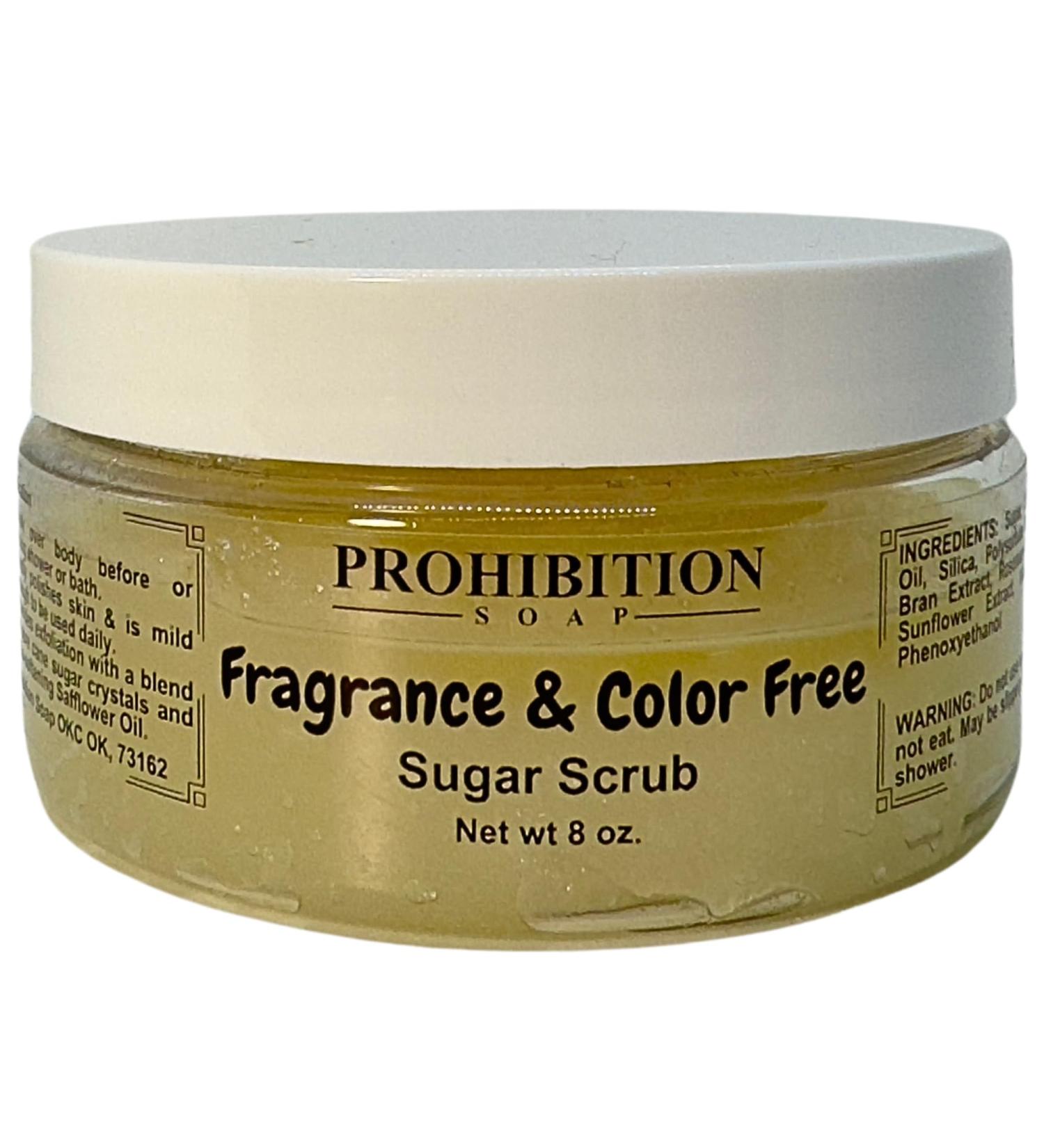 Prohibition Soap Sugar Scrub - Fragrance & Color Free - Paraben-Free Exfoliating Body Scrub Made With Pure Cane Sugar Safflower Oil & Vitamin E 8 Oz - Buy Online on GoSupps.com