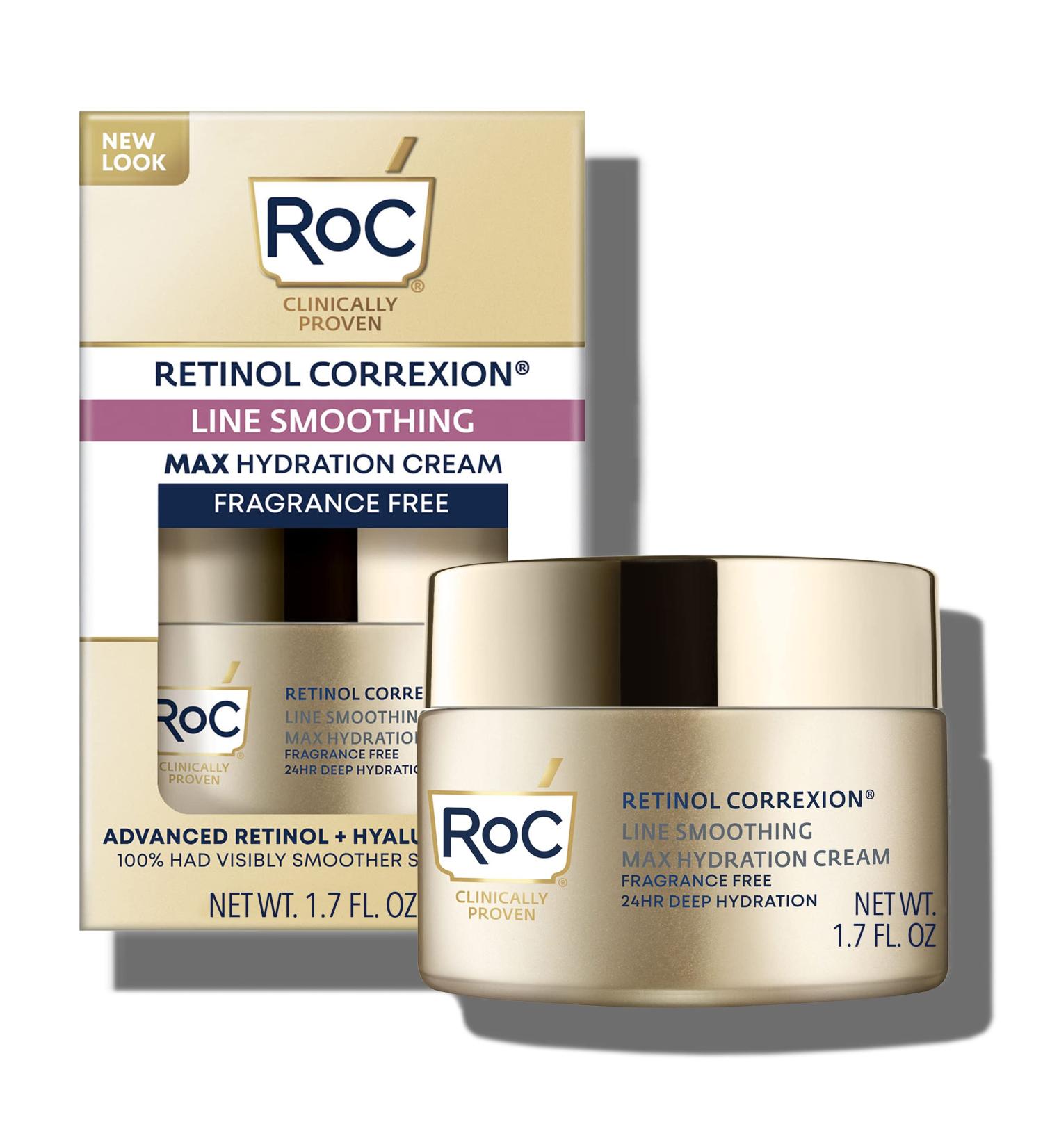 RoC Retinol Correxion Max Hydration Cream 1.7 oz - Fragrance Free Anti-Aging Moisturizer - Buy Online on GoSupps.com