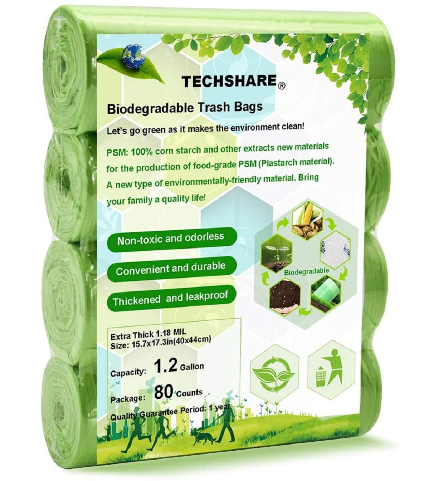 Bioma Plus 5L Compostable Garbage Bags - 80 Thick Degradable Bags for Kitchen & Garden Waste | Eco-Friendly Green Solution - Buy Online on GoSupps.com