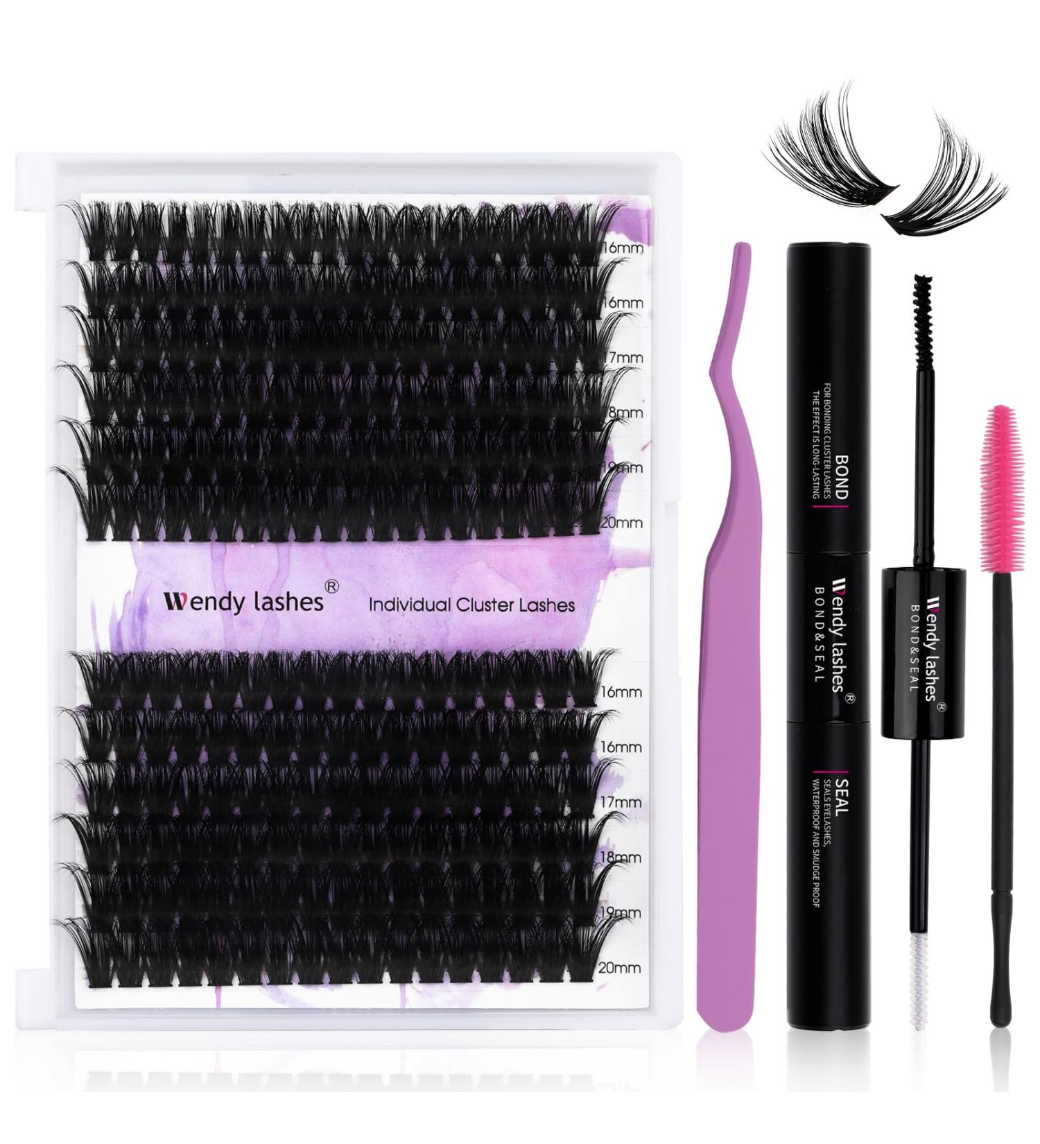 DIY LASH Extensions Set - Cluster Lashes Kit 0.07 D Curl (12-16mm) | Increasing Bond & Seal | Wimpern Extensions (60/80 Kit) - Buy Online on GoSupps.com
