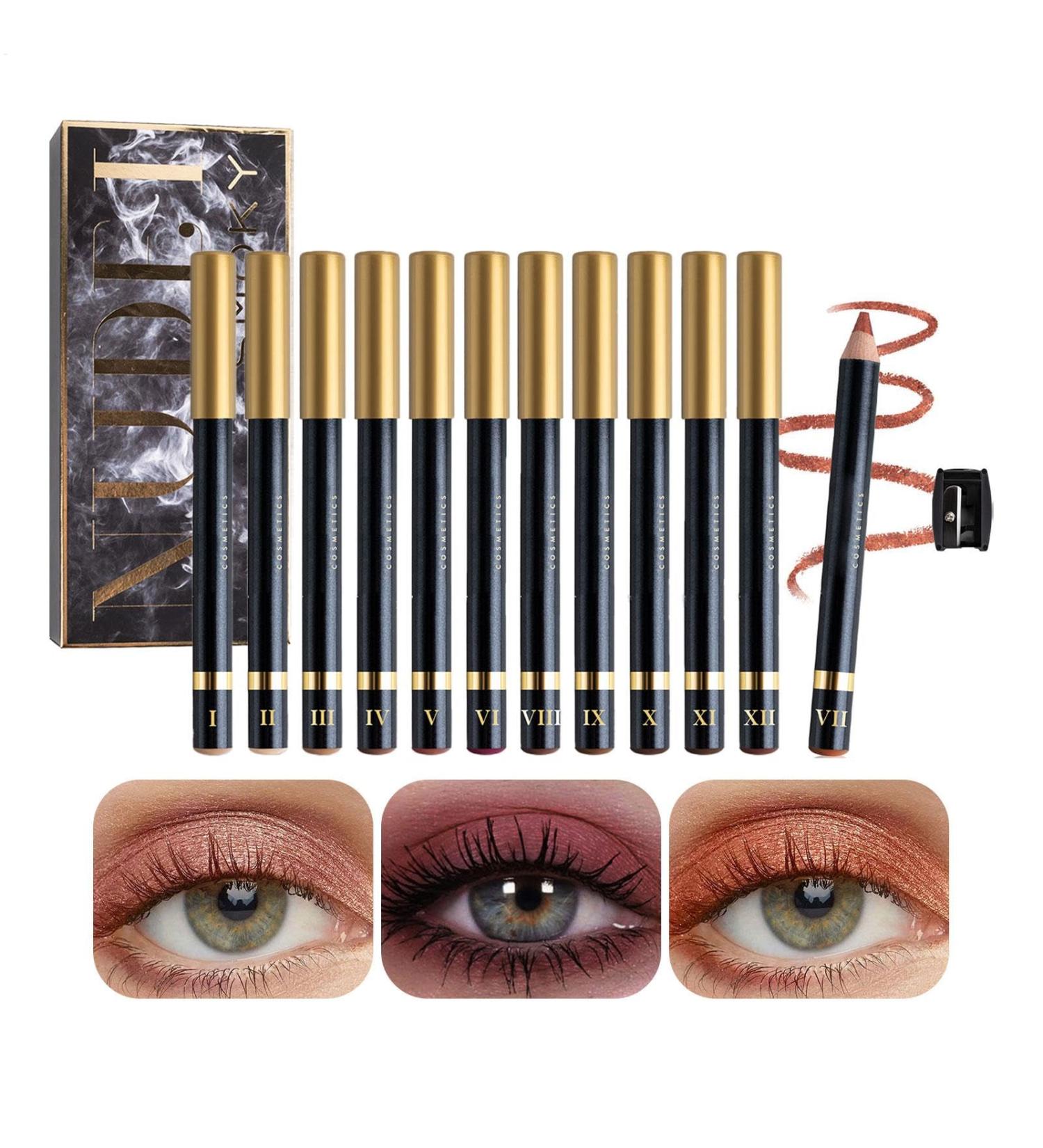  G n rique Eyeliner Makeup Set Eyeliner Pencil Set Smudge-Proof Eye Makeup Set - 12 Assorted Color Eyebrow Pen with Sharpener for Adults Women - Buy Online on GoSupps.com