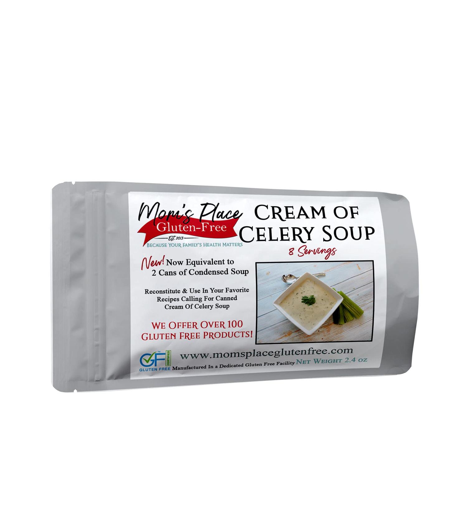 Moms Place Gluten Free & Dairy Free Cream of Celery Soup Mix  Equal to 2 Cans of Condensed Soup 2.4 oz 2.4 Ounce (Pack of 1) - Buy Online on GoSupps.com