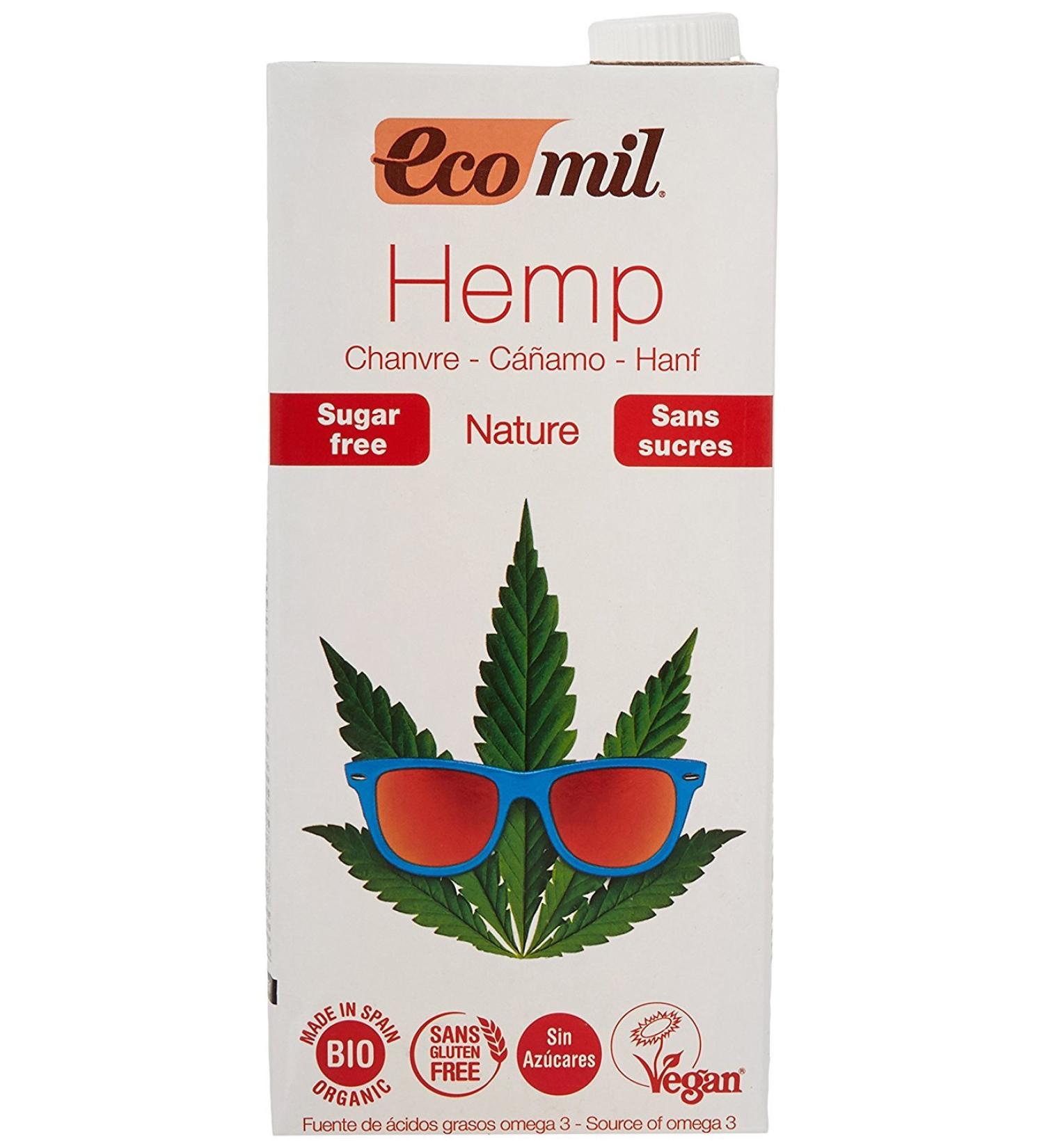Ecomil 6 x Organic Hemp Milk Sugar Free 1 Litre - Buy Online on GoSupps.com