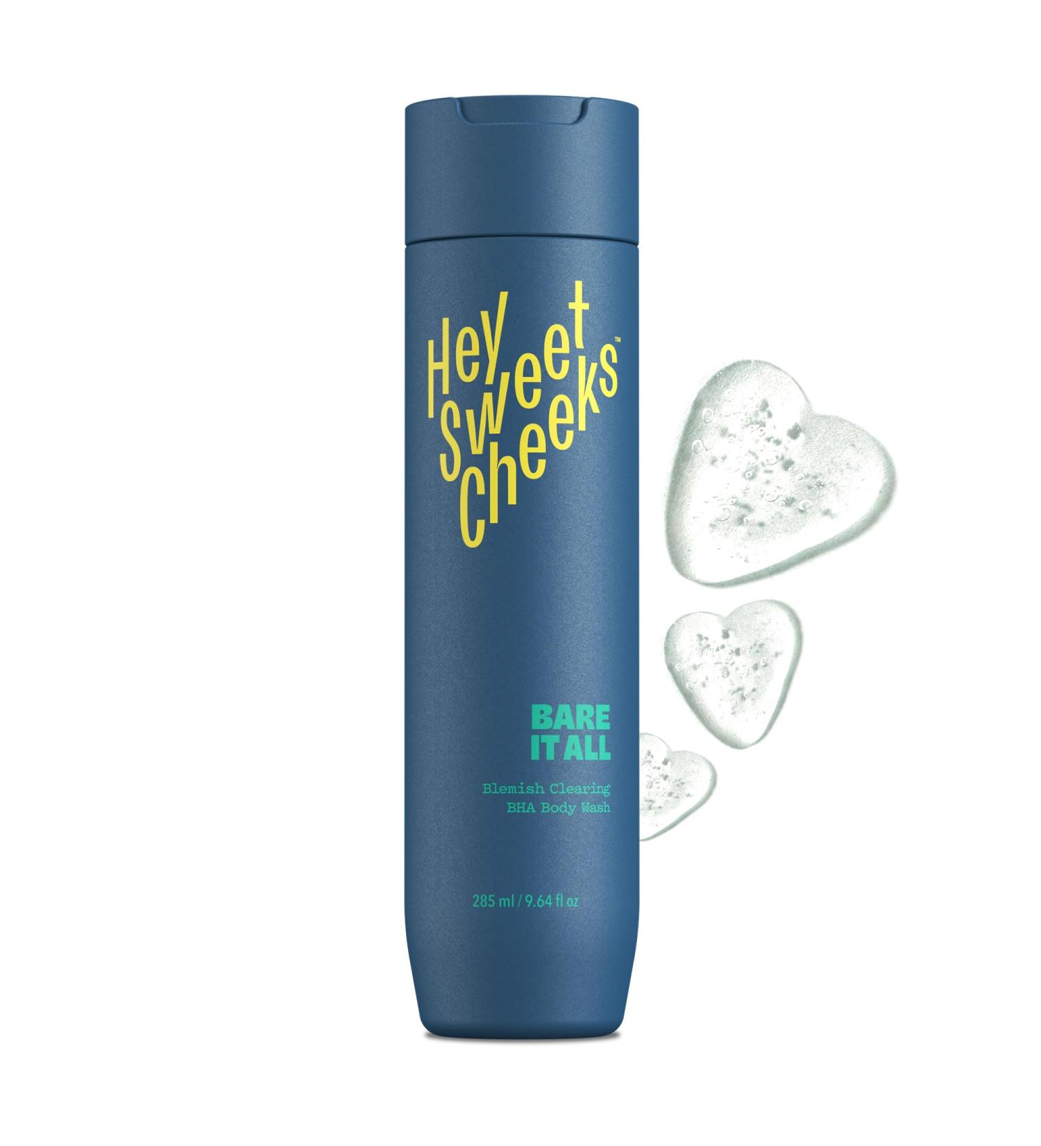 HEY SWEET CHEEKS BHA Salicylic Acid Body Wash with Oat Milk Blemish Body Wash for Back Blemishes Bacne Cleanser for Clear Smooth Skin Bare It All 9.64 oz - Buy Online on GoSupps.com