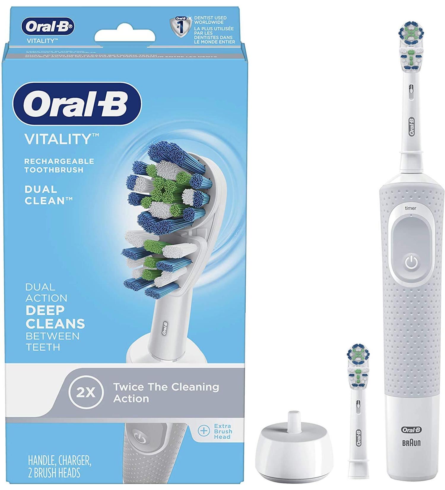 Oral-B Vitality Dual Clean Rechargeable Electric Toothbrush - Buy Online on GoSupps.com