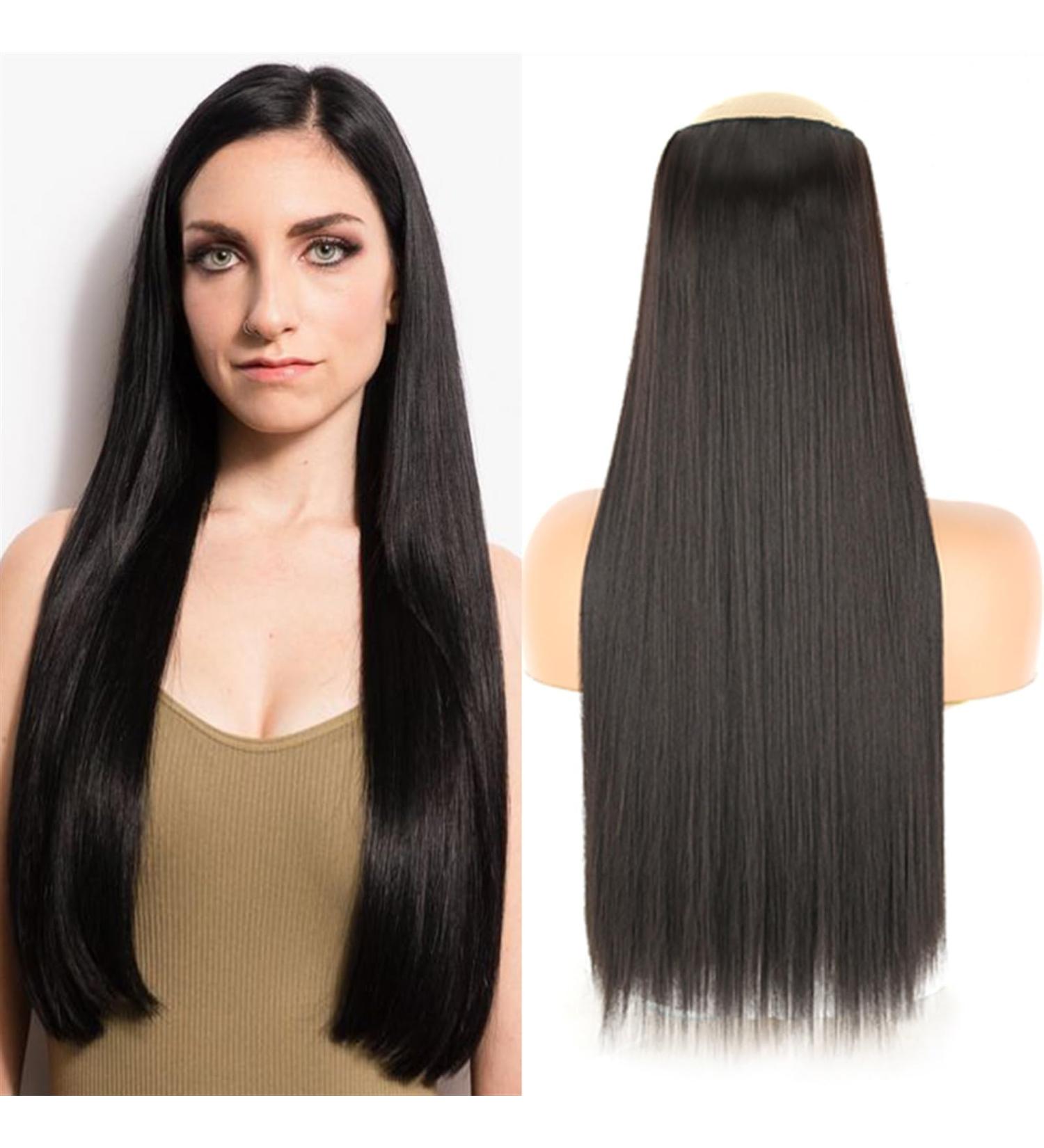 Hair Extensions Thick Long Straight Synthetic Long Straight 5 Clip In Hair Extensions 55/80cm Heat Resistant One Piece Fake Hairpiece for Women Naturtal Black Brown Hair Pieces(24H613-01 80cm 140g) 80cm 140g 24H613-01 - Buy Online on GoSupps.com