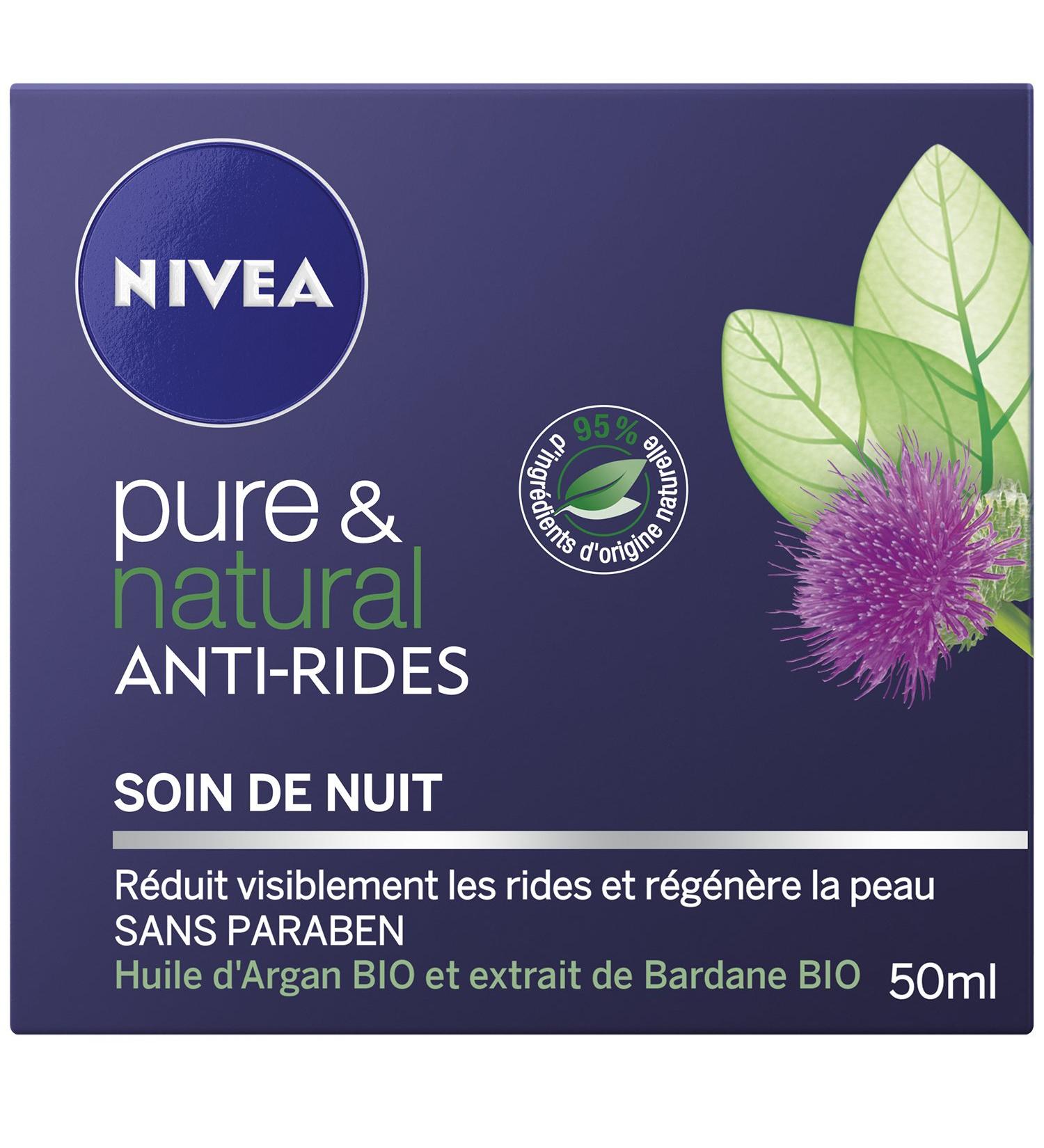 Nivea Pure and Natural Anti-Wrinkle Night Care 50 ml - Buy Online on GoSupps.com