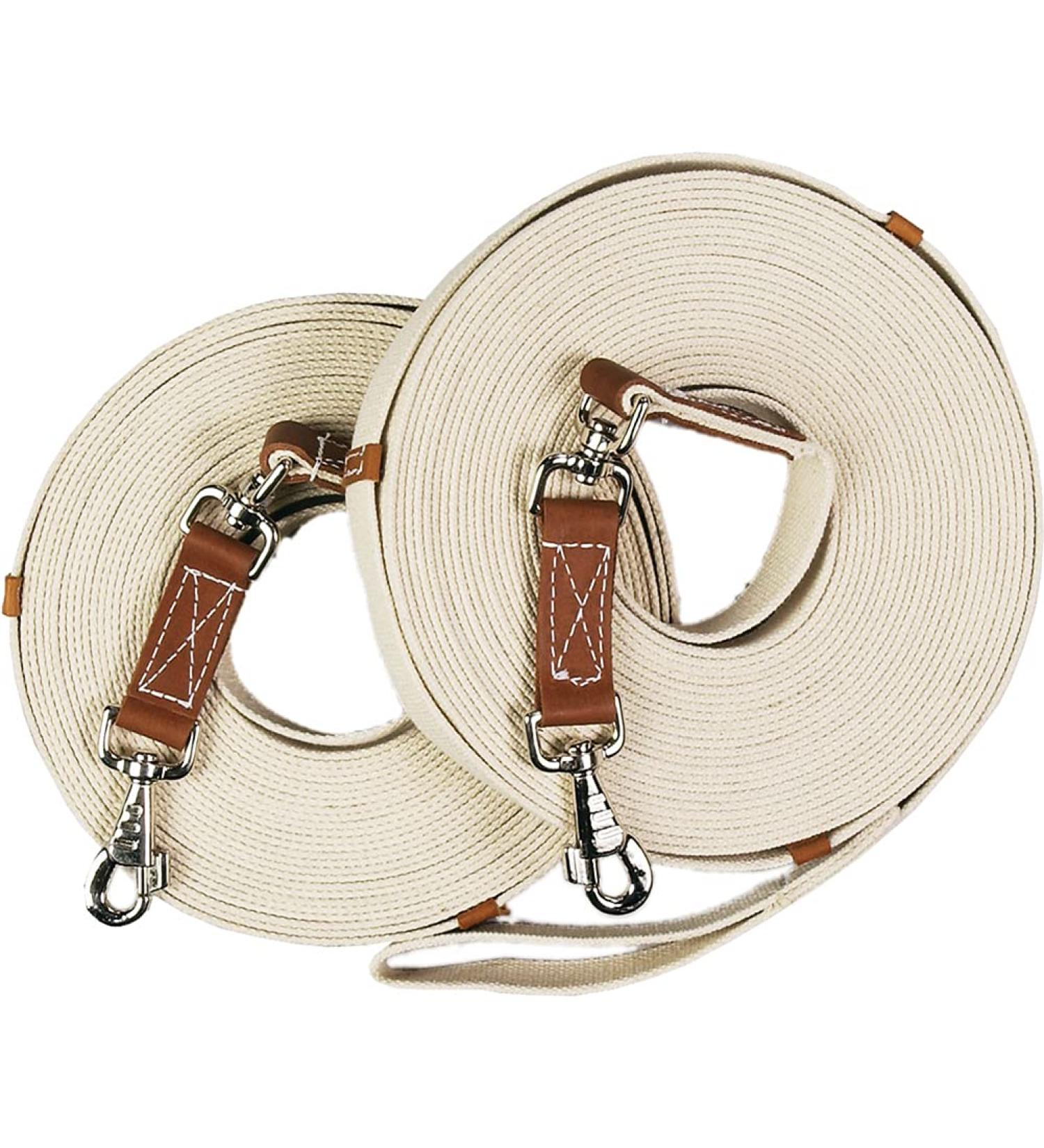 English Riding Supply Centaur Poly-Cotton Web 45ft Equestrian Natural Long Lines