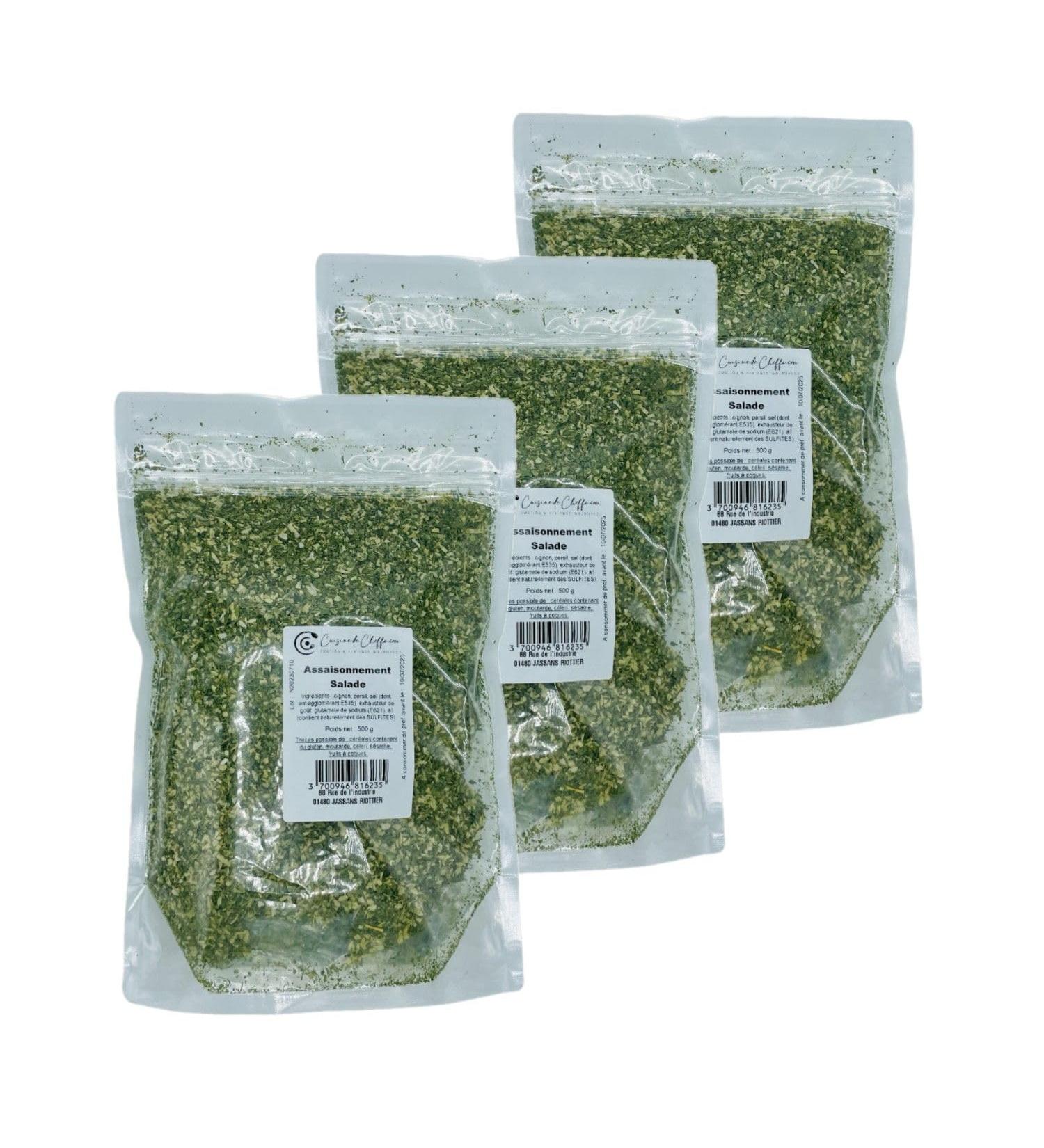 Cuisine de Cheffe.com - Lot of 3x Salad seasoning - 500g sachet