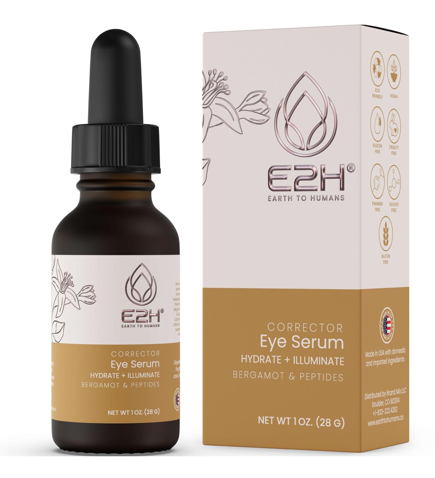 E2H Corrector Eye Serum with Bergamot & Peptides | Reduce Dark Circles & Creases | Hydrate & Smooth | Dramatic Anti-Aging Results - Buy Online on GoSupps.com
