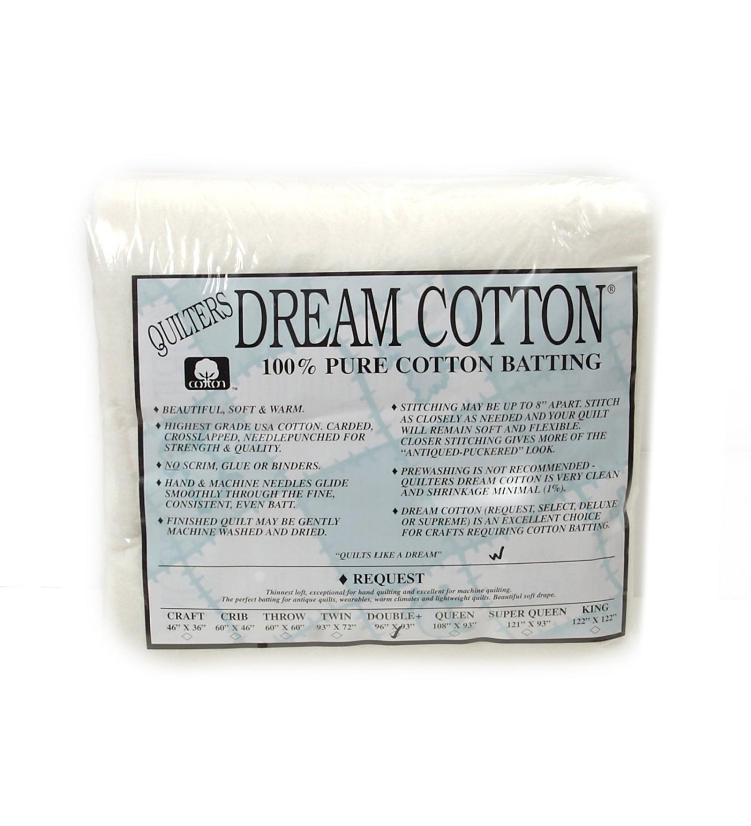 Quilter's Dream Cotton White Request Batting (96" x 93") Double