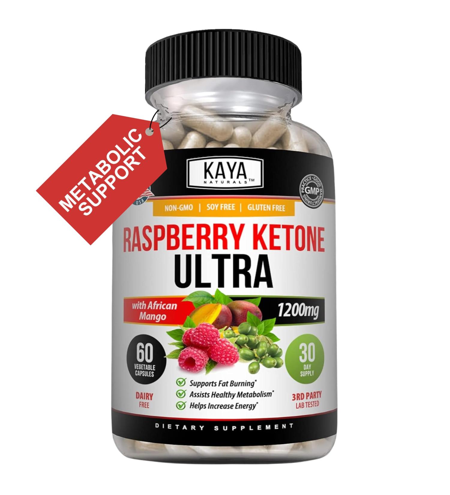 Kaya Naturals Keto Diet Raspberry Ketone - Weight Loss Supplement Appetite Control Boost Metabolism - 60 Count 60 Count (Pack of 1) - Buy Online on GoSupps.com