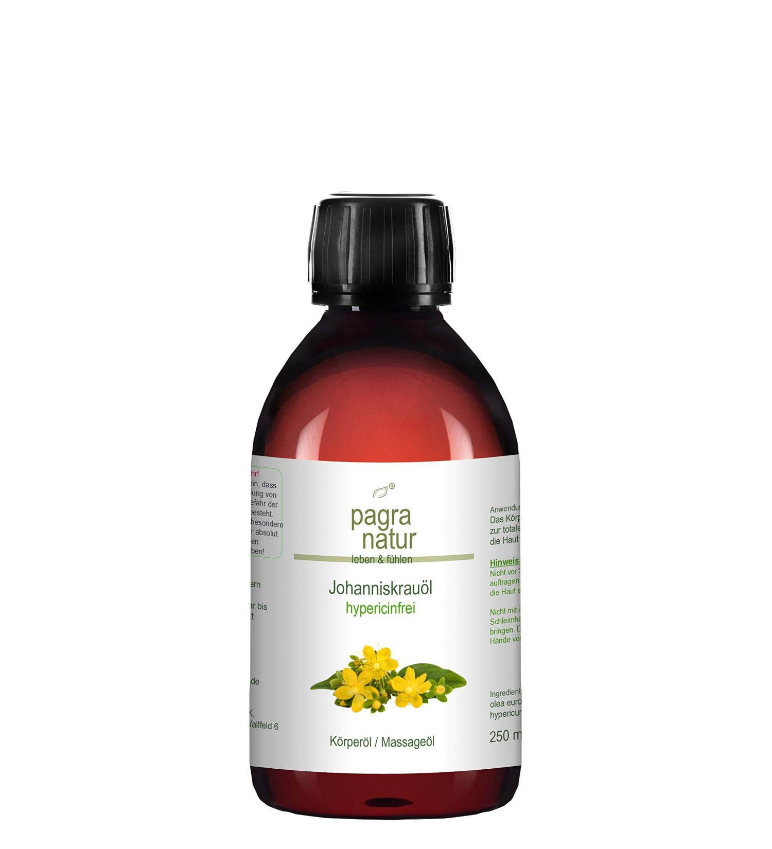 Pagra Natur St. John's Wort Oil - Hypericin-Free 250ml Massage Oil for Relaxation & Wellness - Shop Internationally - Buy Online on GoSupps.com
