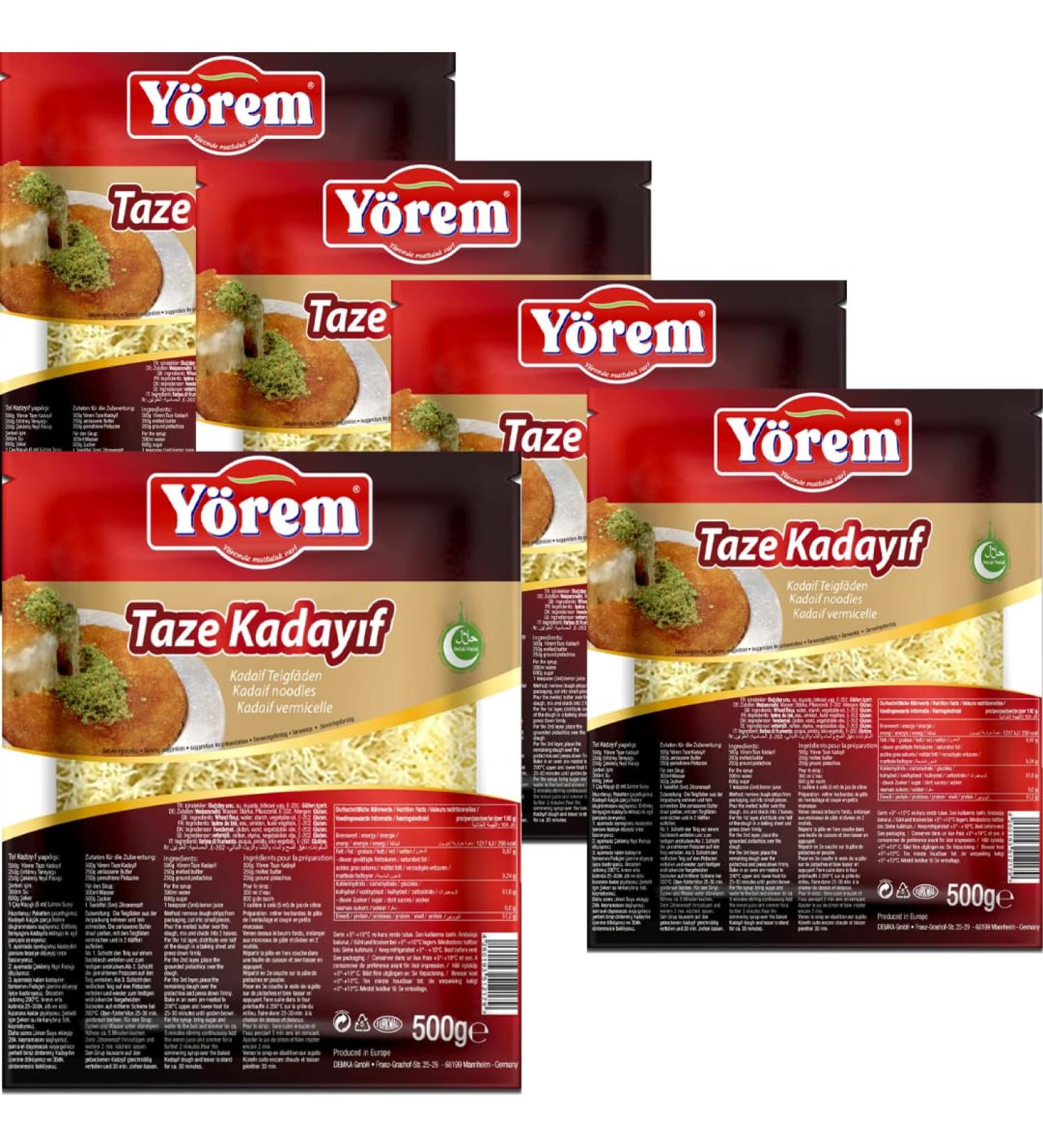 Yorem Pastry Threads Fresh Kadayif Turkish style dessert 500 Gram x 5 ST CK - Buy Online on GoSupps.com