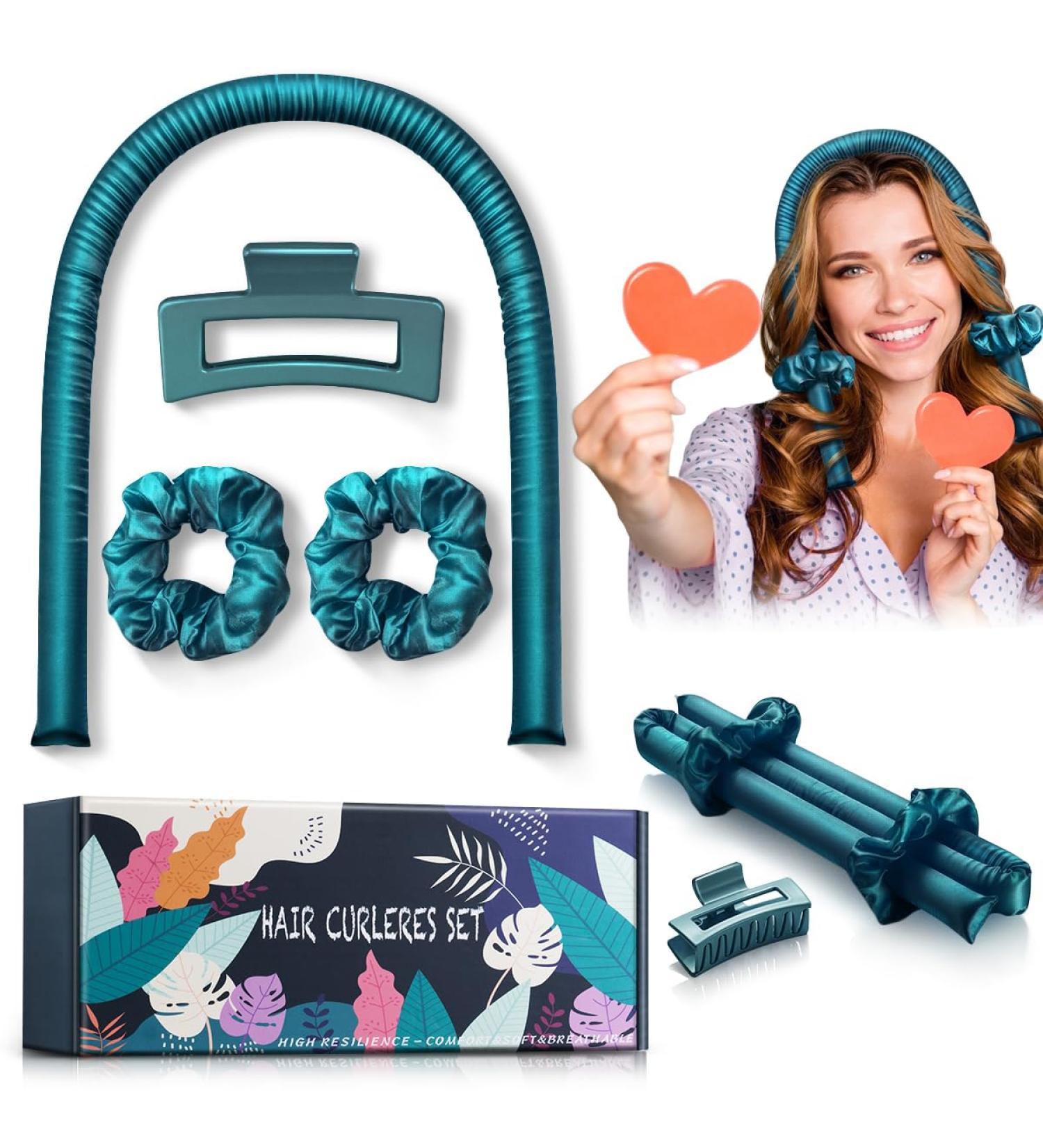 PINTAUR High Resilience Sponge Heatless Curling Rod Headband - Dark Green - Buy Online on GoSupps.com