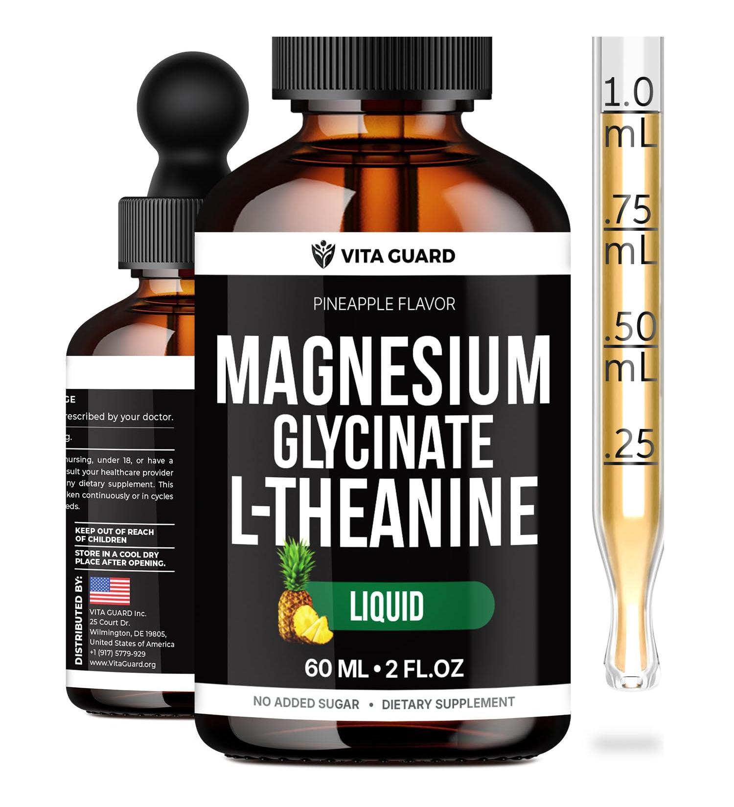 L-Theanine Magnesium Glycinate Liquid Supplement - Buy Online on GoSupps.com