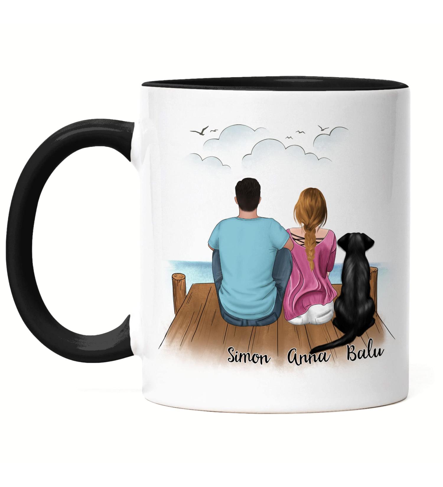 Personalized Kiddle Design Couple with Dogs Mug - Perfect Gift for Dog Lovers Dog Mom & Dad - Buy Online on GoSupps.com