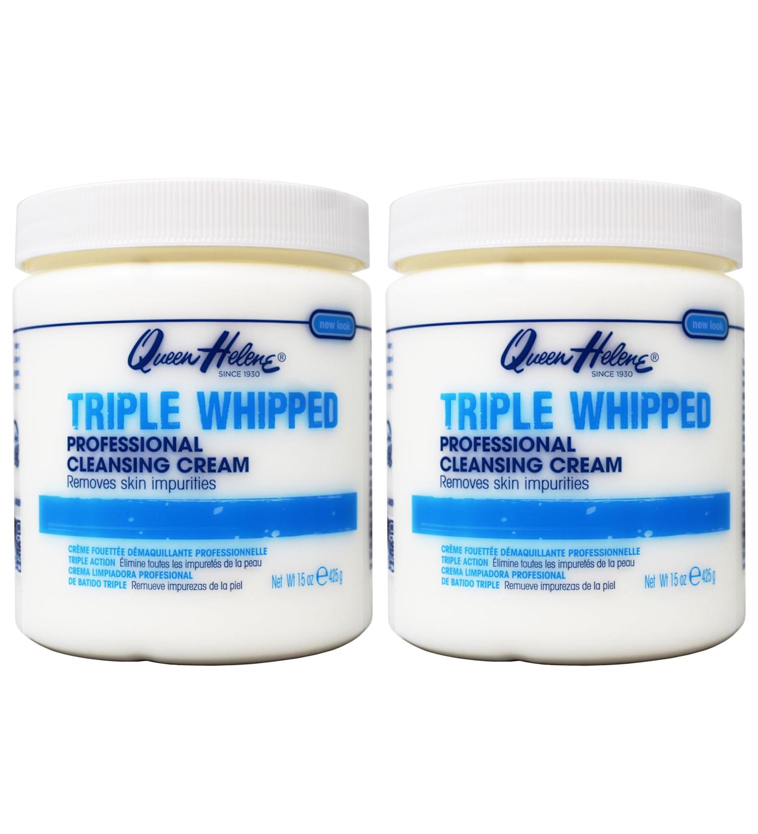 Queen Helene Triple Whipped Professional Cleansing Cream Rich Fluffy Texture Gently Removes Skin Impurities Leaves Skin Soft Smooth and Refreshed 15 oz (Pack of 2) - Buy Online on GoSupps.com