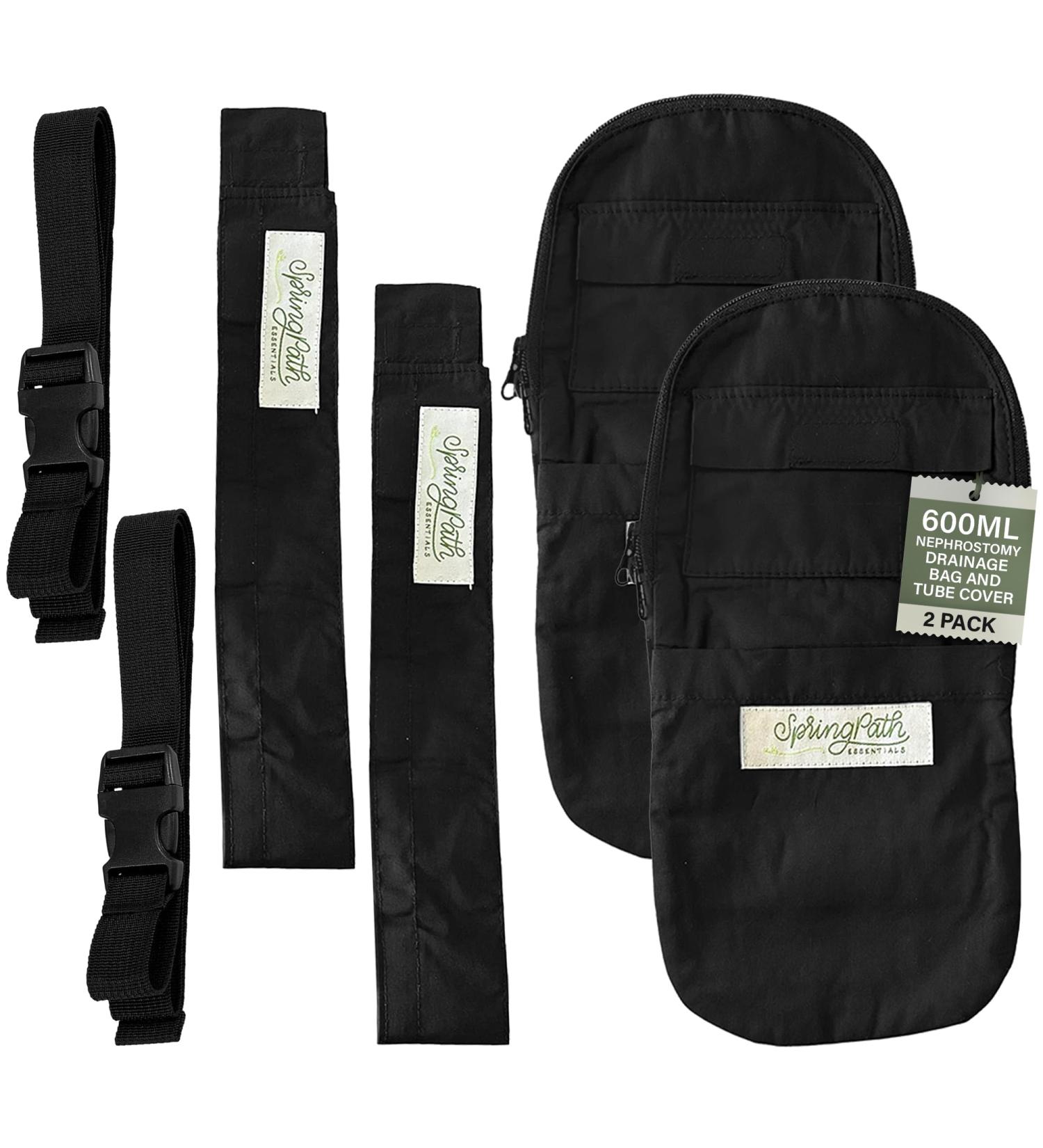 Double Nephrostomy Tube & Drainage Bag Cover - Black | Premium Quality International Shipping - Buy Online on GoSupps.com