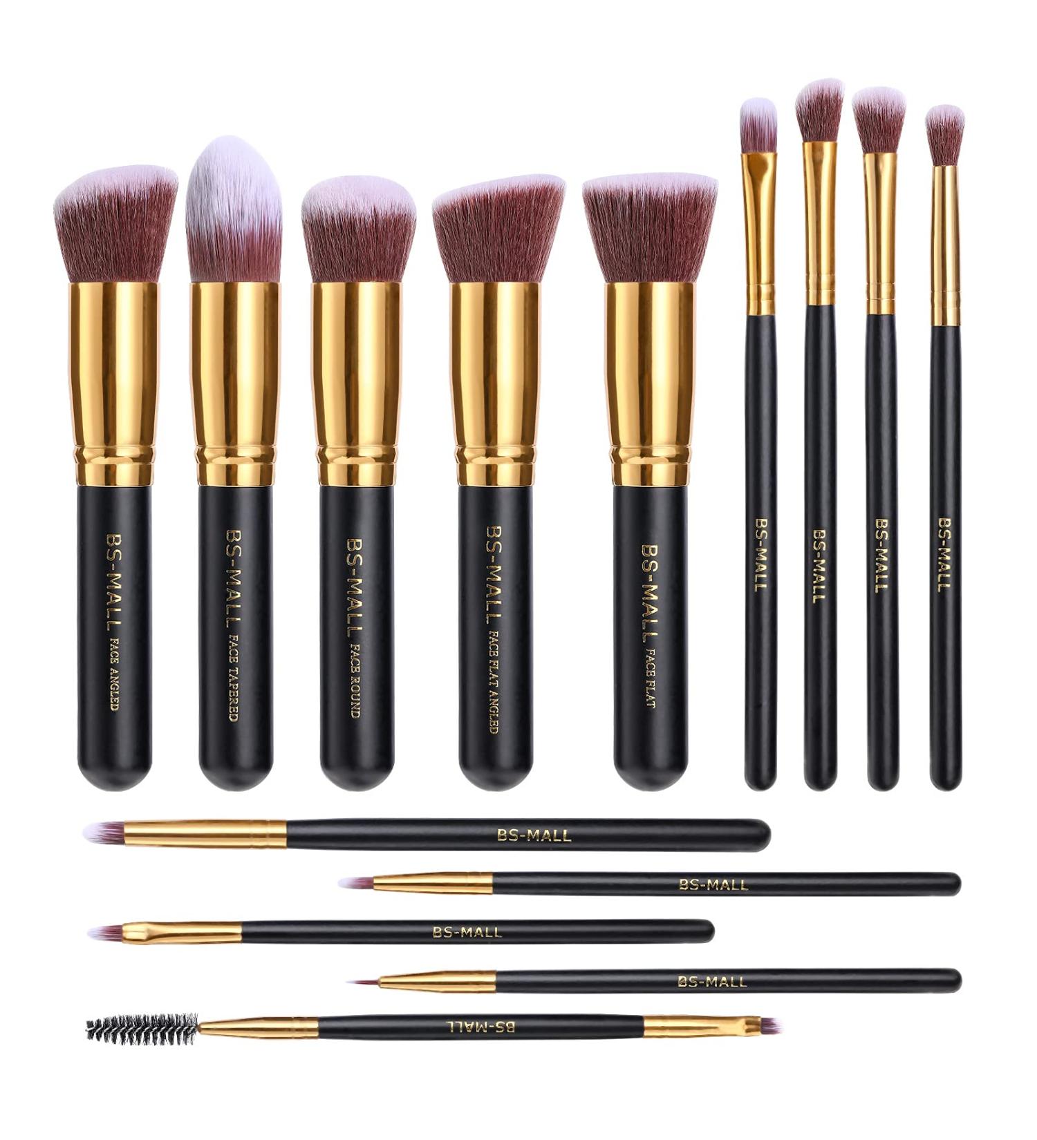 BS-MALL Premium Synthetic 14 Pcs Makeup Brush Set (F-Gold) - Foundation, Powder, Concealers, Eye Shadows - Buy Online on GoSupps.com