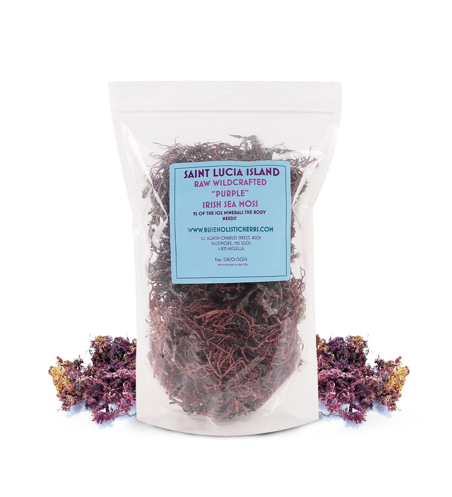 Dr Sebi Inspired Purple Irish Sea Moss - Organic Raw 8 oz | Enriched with Minerals & Nutrients | Make 120+ oz Sea Moss Gel | Purple Sea Moss - Buy Online on GoSupps.com