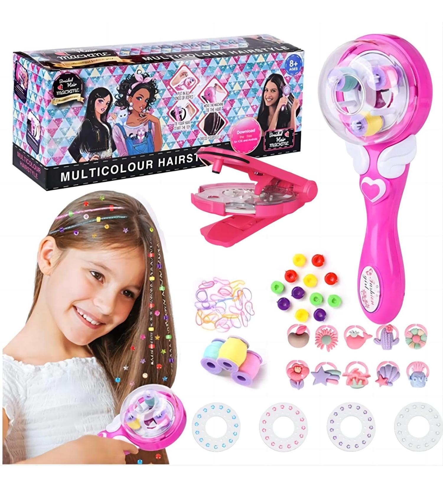 2-in-1 Braided Hair Styling Set with Drill Flash Diamond DIY Girls Makeup Hair Trimmer & Accessories Hair Scissors - Buy Online on GoSupps.com