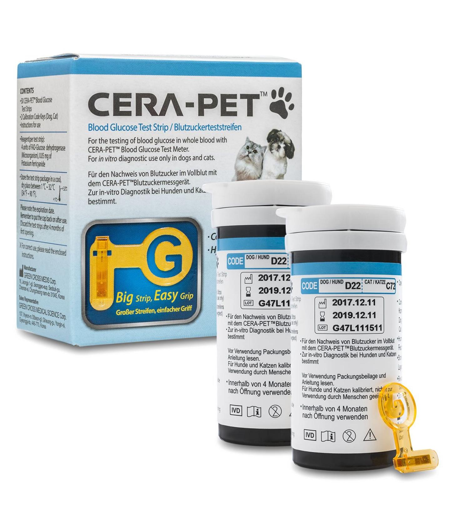 Cera-Pet Blood Sugar Test Strips for Dogs & Cats - 200 pcs Value Pack | Measure Diabetes Effectively - Buy Online on GoSupps.com
