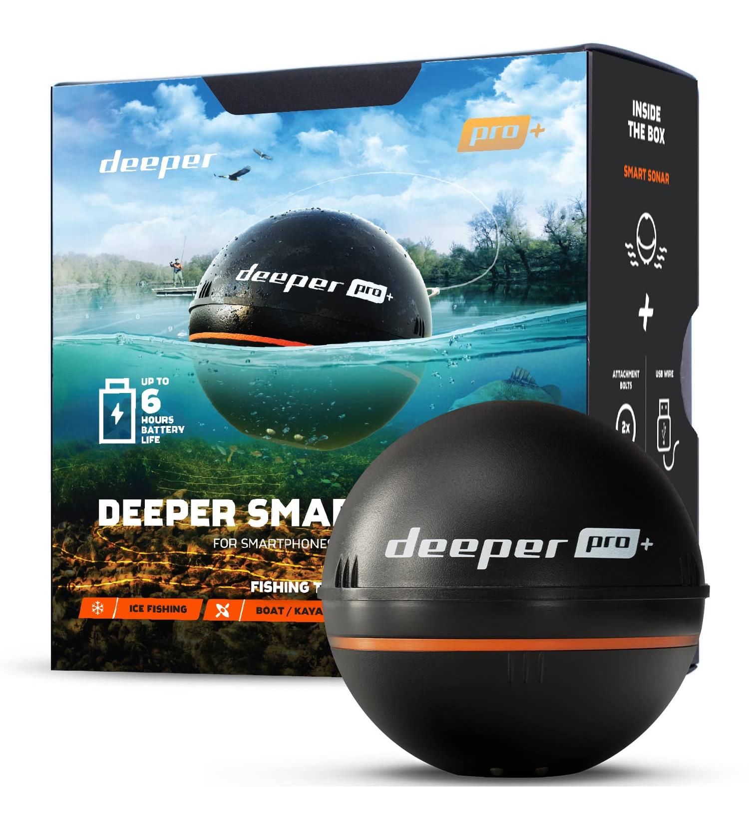 Deeper PRO+ Smart Sonar: Portable WiFi Fish Finder for Kayaks, Boats & Ice Fishing - Buy Online on GoSupps.com