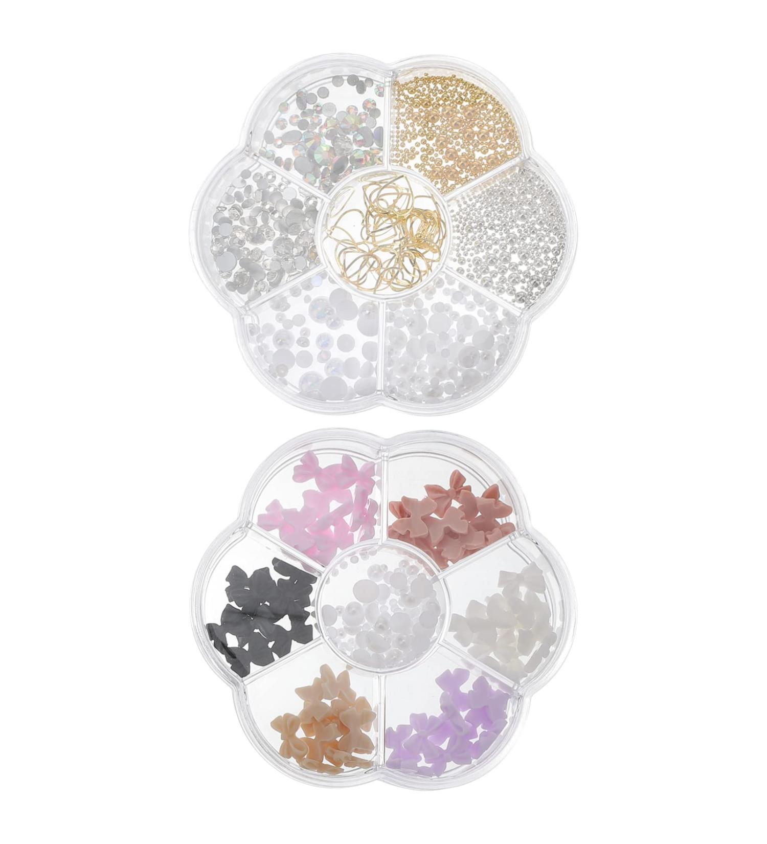 Lurrose 2 Boxes 3d Nail Art Accessories Nail Pearls Beads Nail Embellishments Flatback Glass Diamond Nail Art Jewels Stickers for Nails Pearls for Crafts Face Jewels Gem Rhinestone Crystal Assorted Color - Buy Online on GoSupps.com