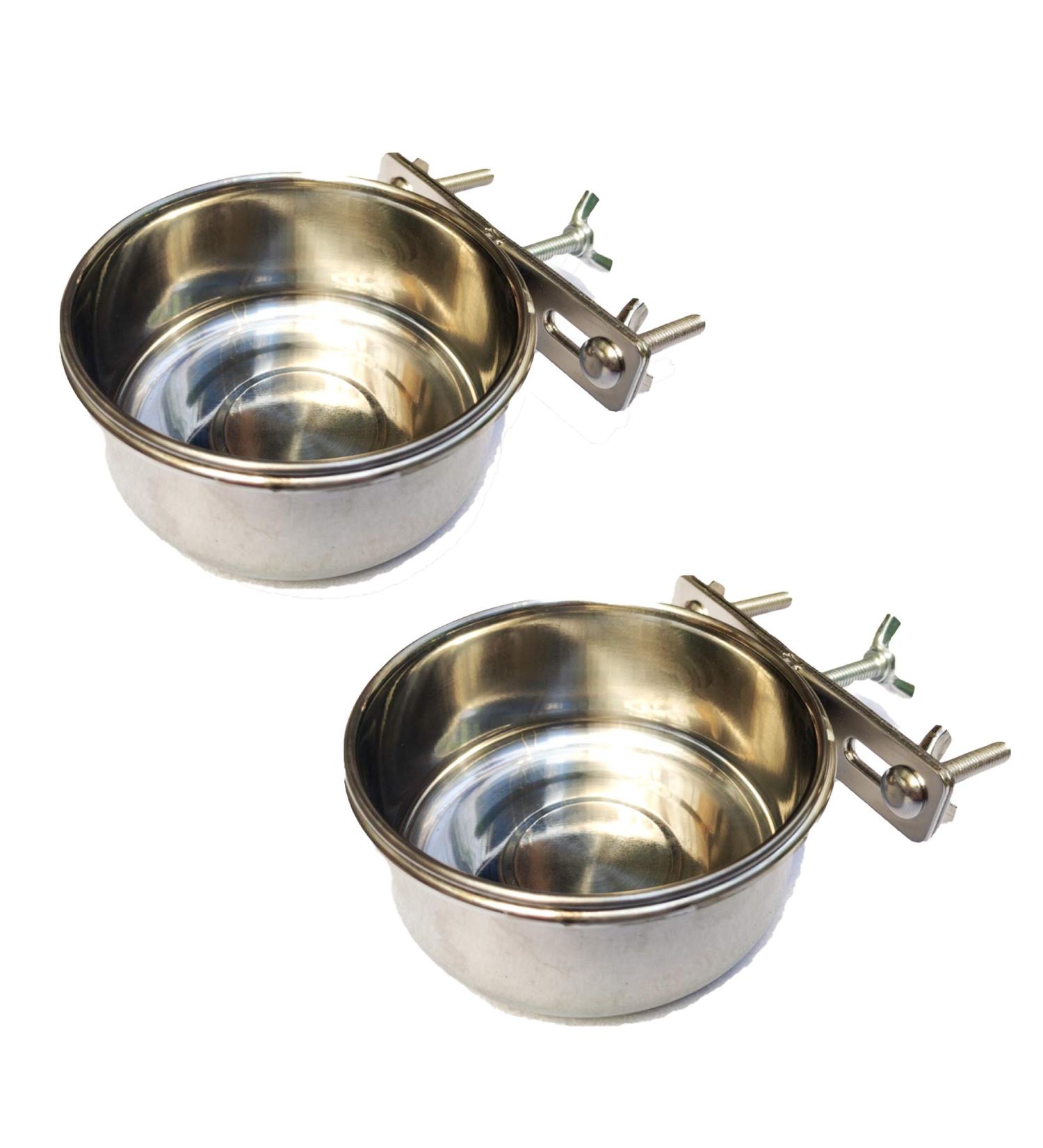 BobbyPet Multi-use Stainless Steel Birds Food and Water Feeder (2 Pack) - No-Tipping Design for Birds and Small Animals - Buy Online on GoSupps.com