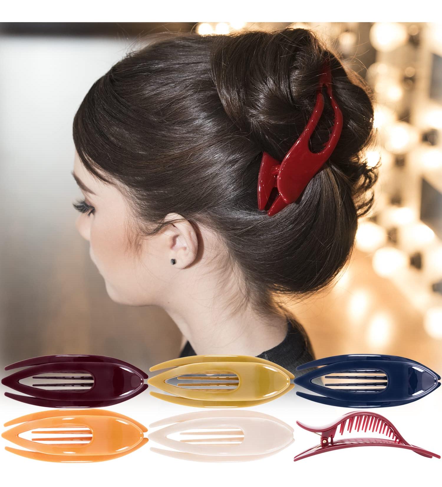 RC Roche 6 Pcs Women's French Hair Clips - No Slip, Strong Grip, Stylish Multicolor Accessory - Buy Online on GoSupps.com