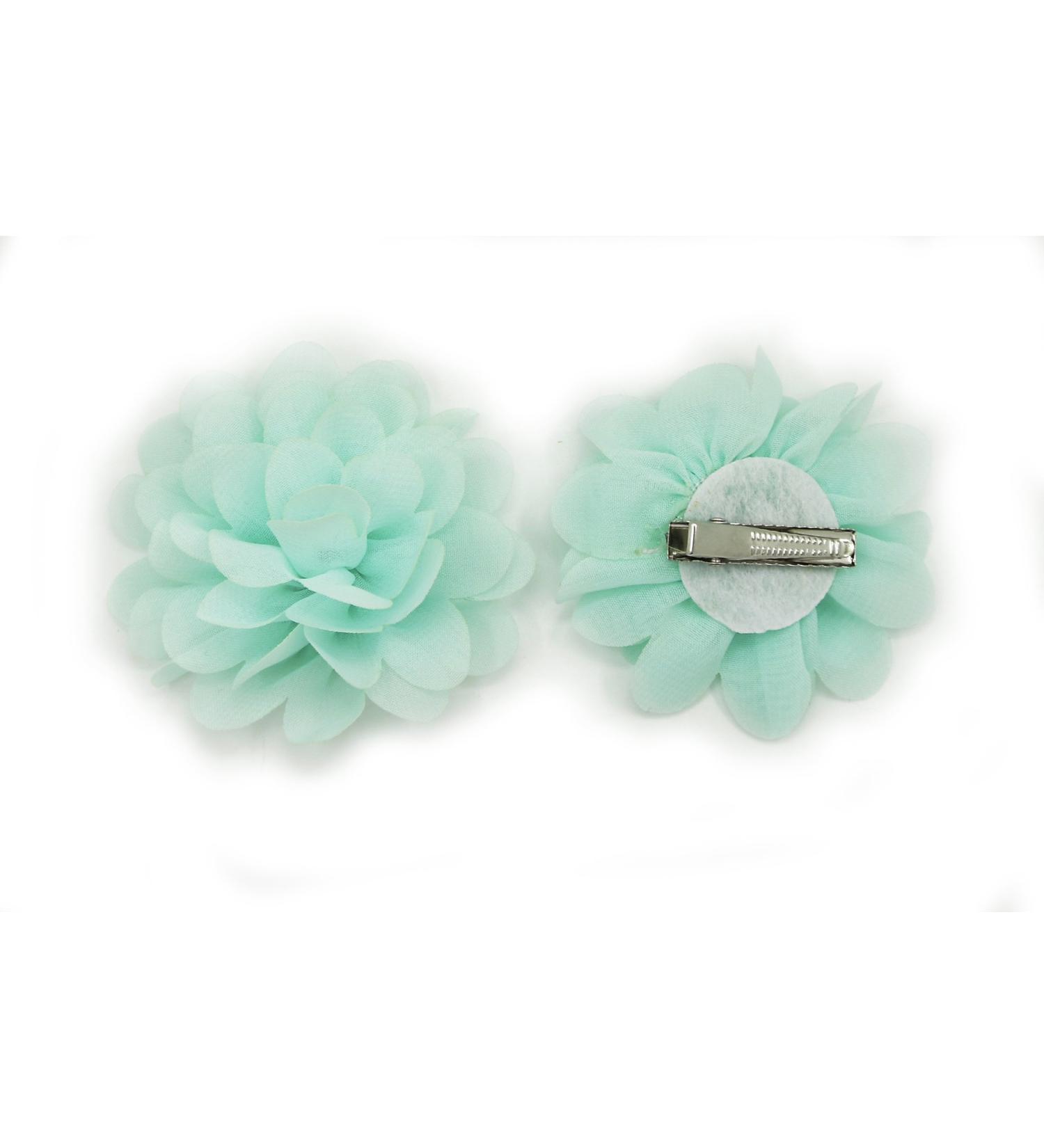 PrettyBoutique Girls Kids Women Chiffon Flower Hair Clip Alligator Clip Party Wedding (7cm Mint) - Buy Online on GoSupps.com